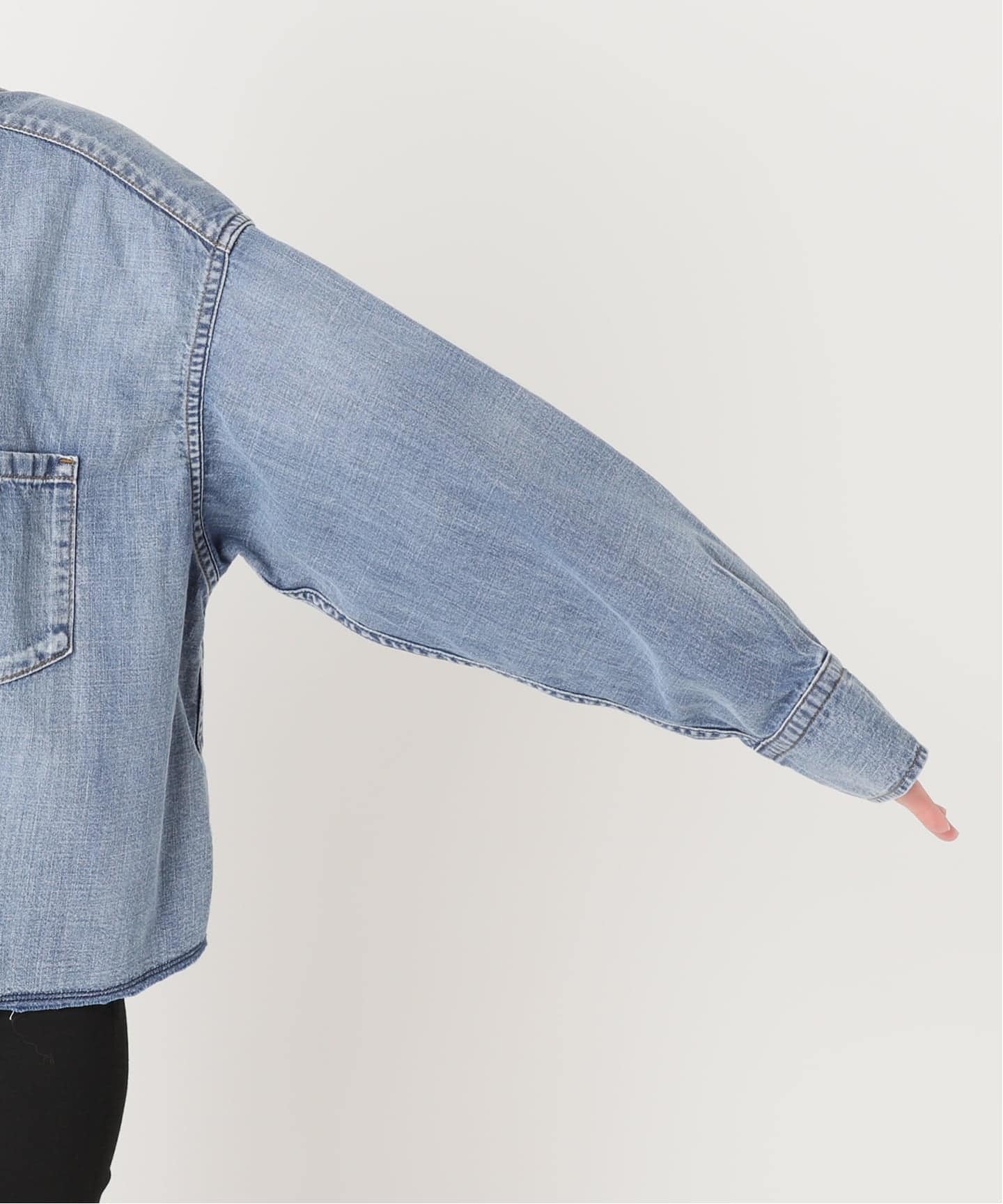 追加2》ライトオンスデニムクロップドシャツ（シャツ／ブラウス