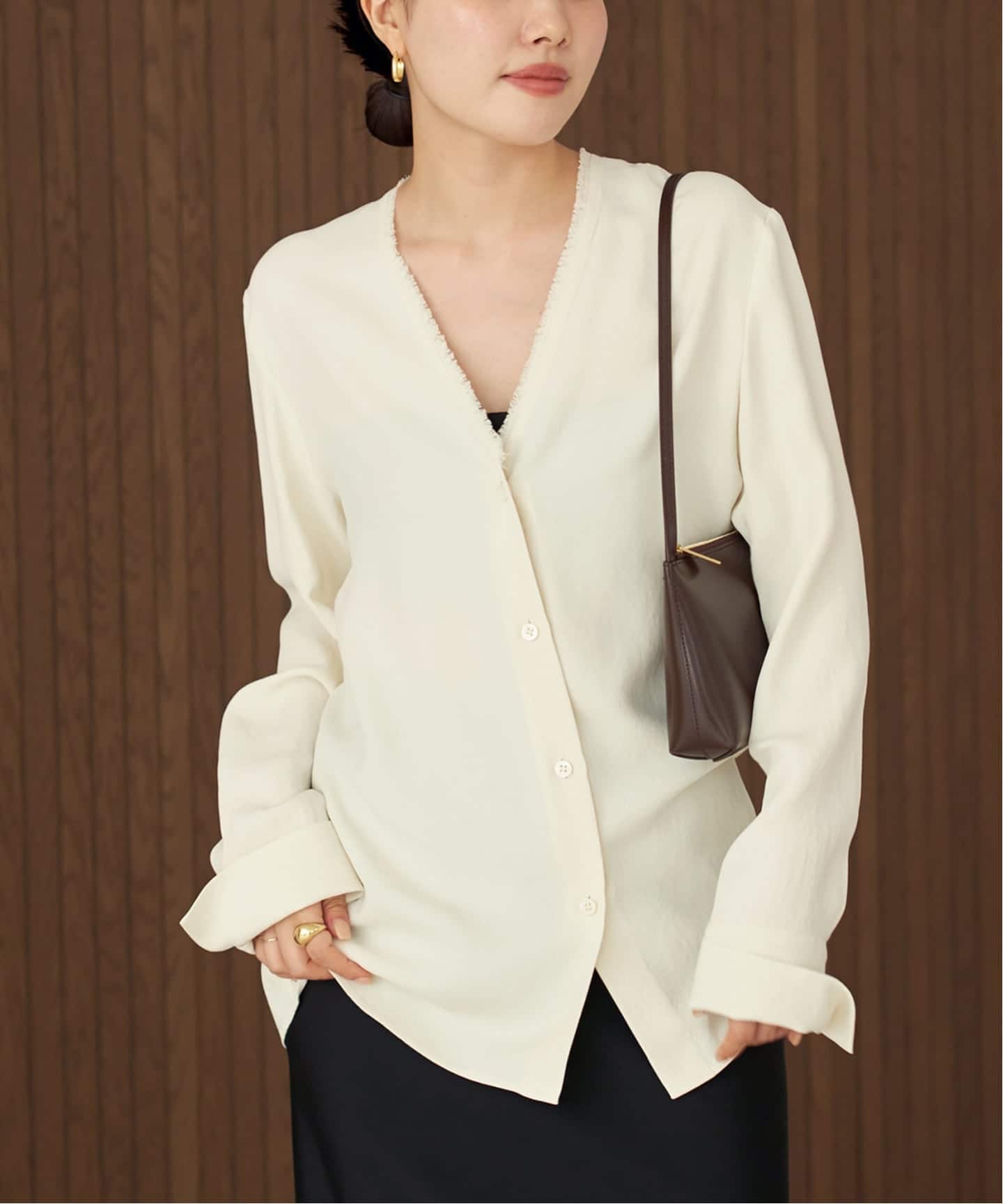 追加》R'IAM ノーカラーシャツ（シャツ／ブラウス）｜Plage