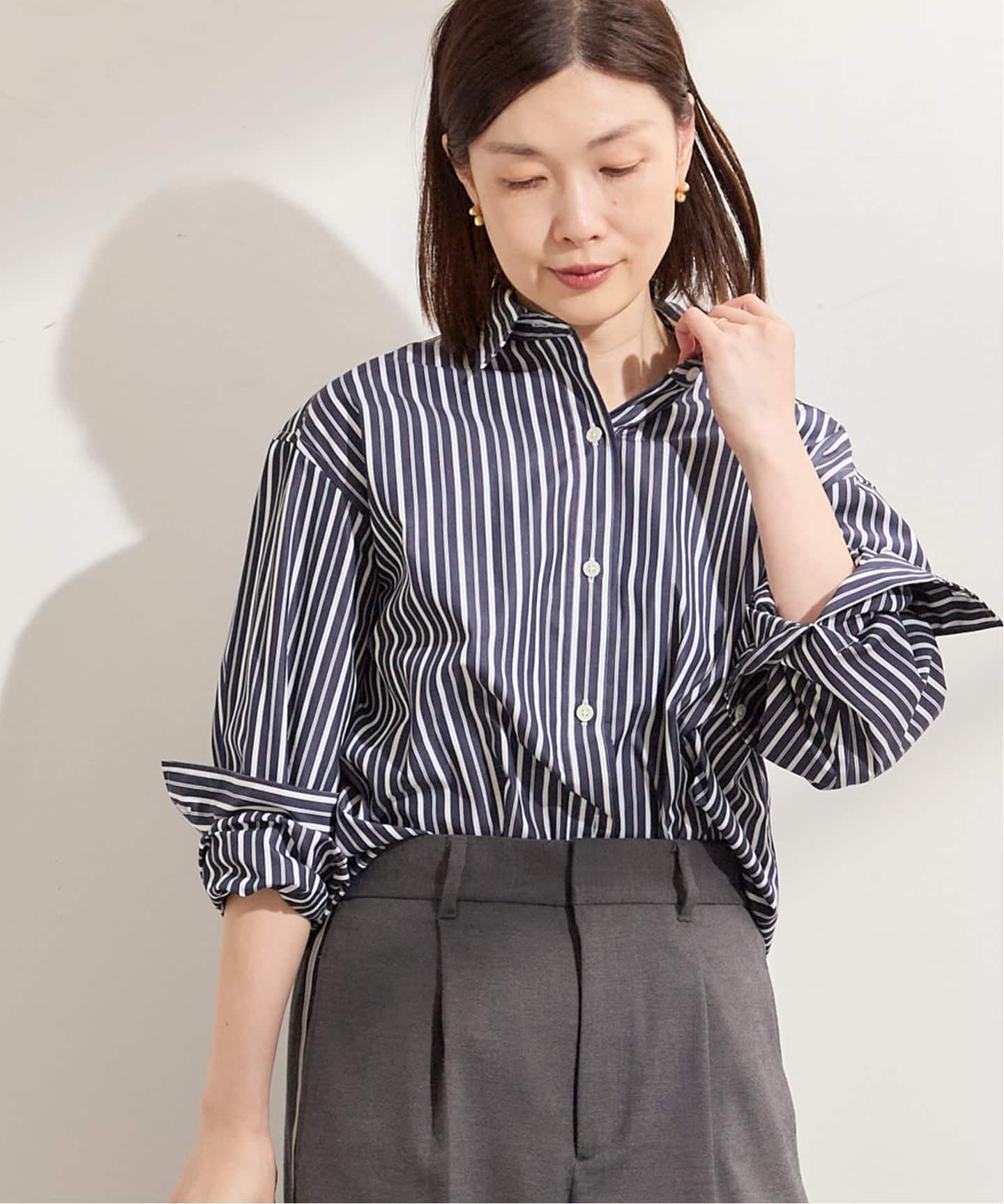 追加》THOMAS MASONレギュラーカラーシャツ（シャツ／ブラウス