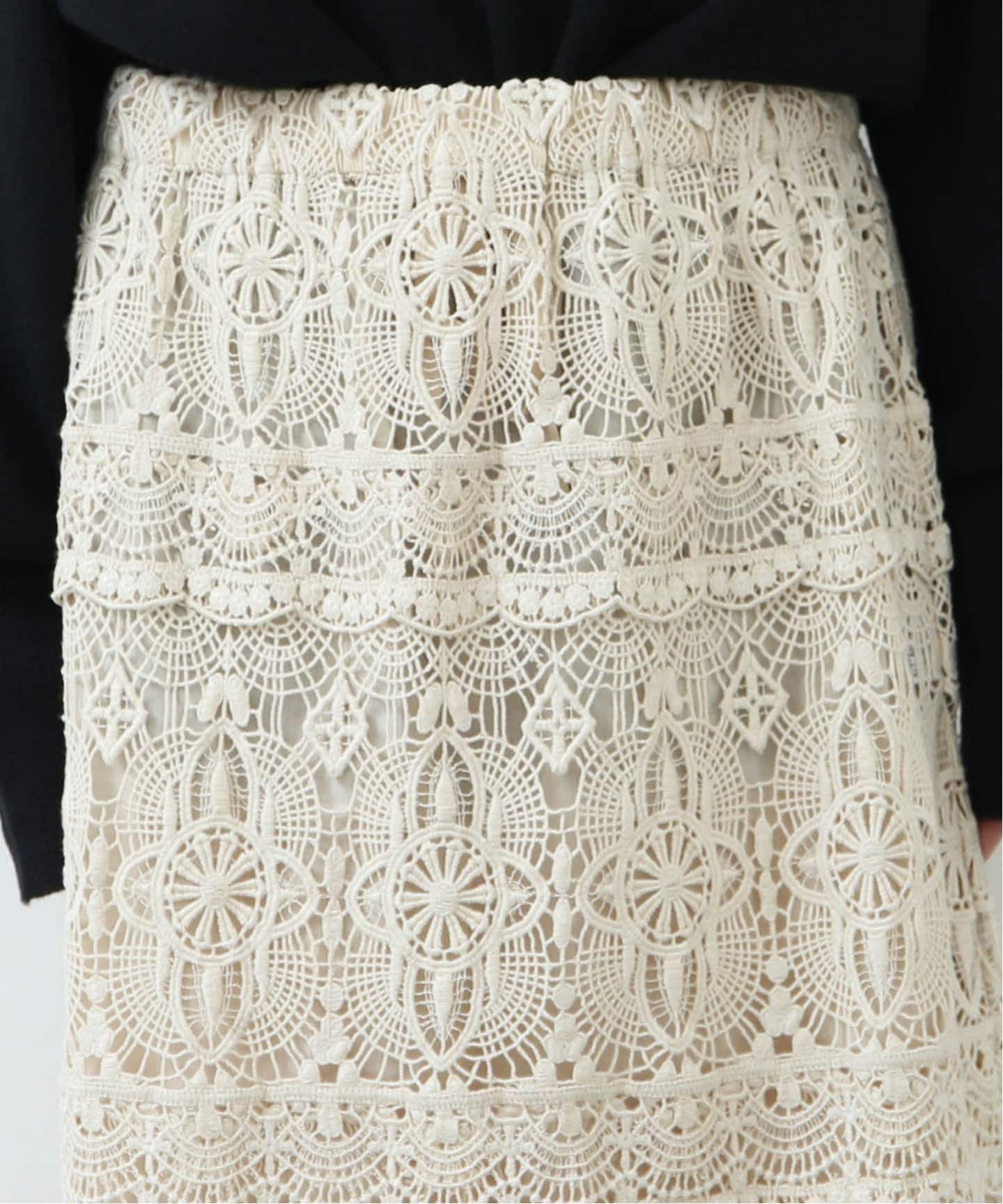 追加2》レースMIXスカート（ロング・マキシ丈スカート）｜journal