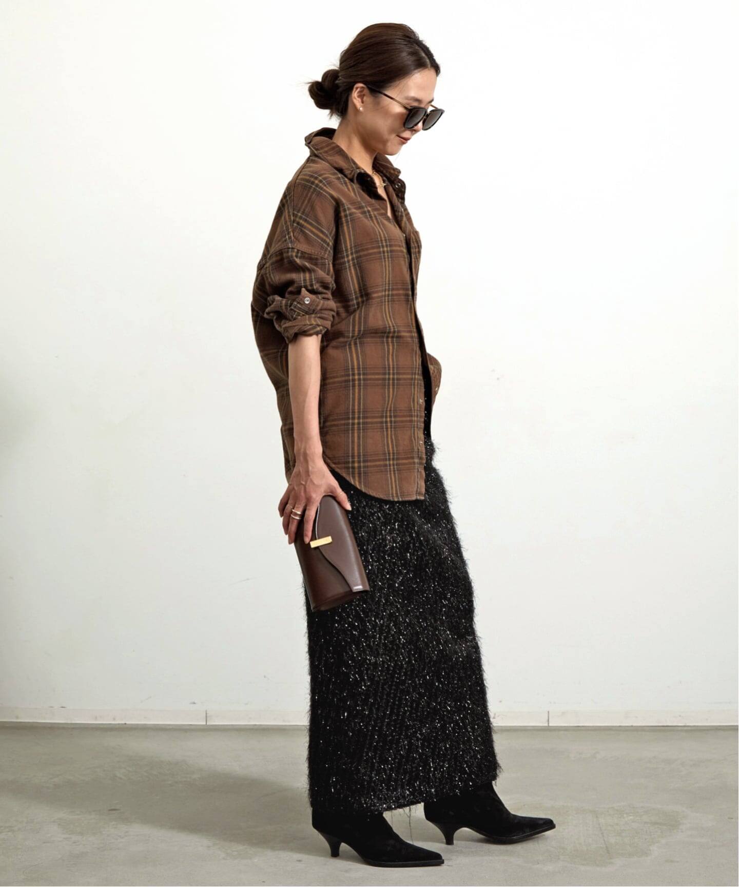 COUTURE D'ADAM/クチュールドアダム】 FLINGE PENCIL SKIRT（ロング