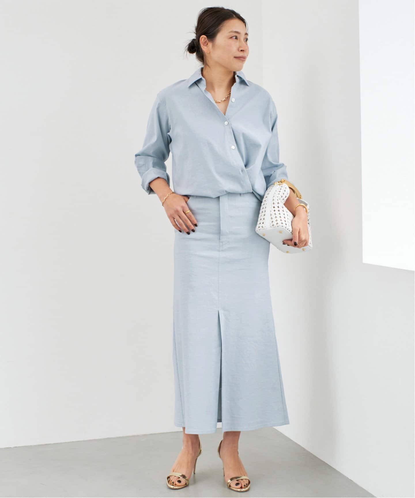 STRETCH TWILL B/FLARE スカート（ロング・マキシ丈スカート