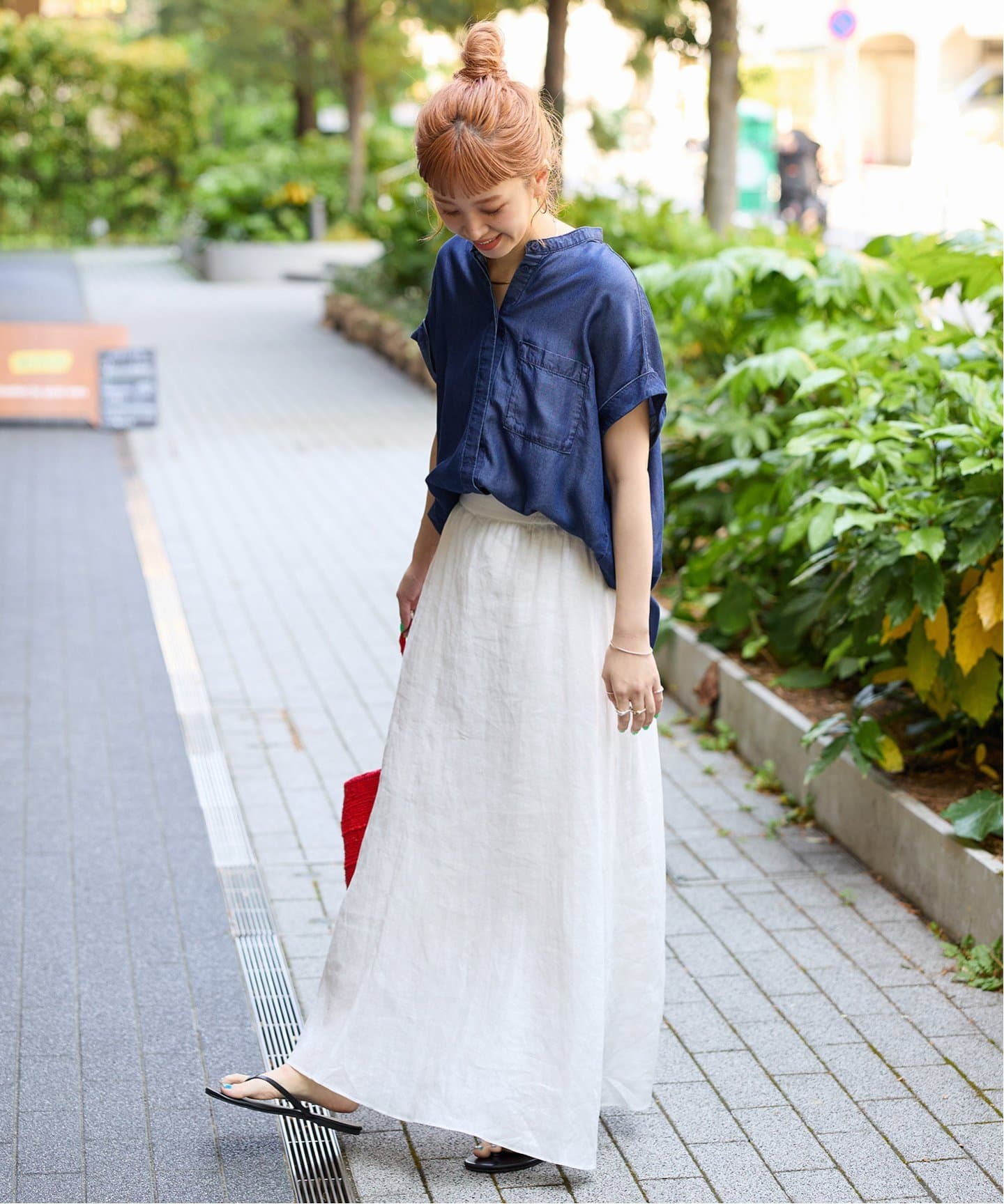 追加3》手洗い可 / フレンチリネンギャザースカート（ロング・マキシ丈