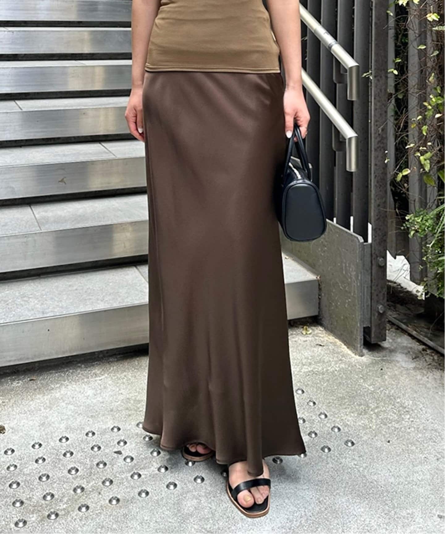 NEWサテンバイアスマキシスカート（ロング・マキシ丈スカート）｜EDIT