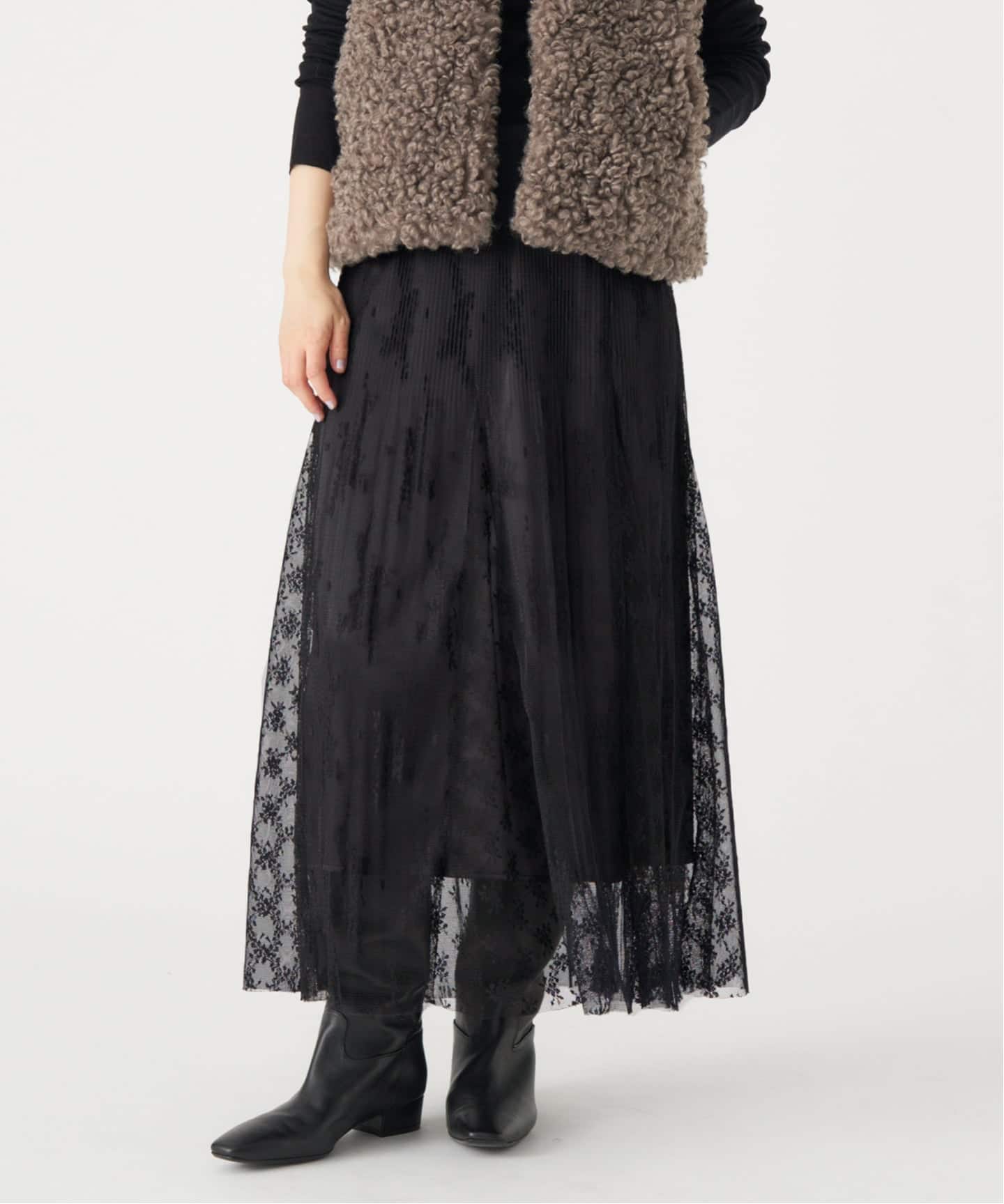 追加》トリミングレーススカート（ロング・マキシ丈スカート）｜IENA