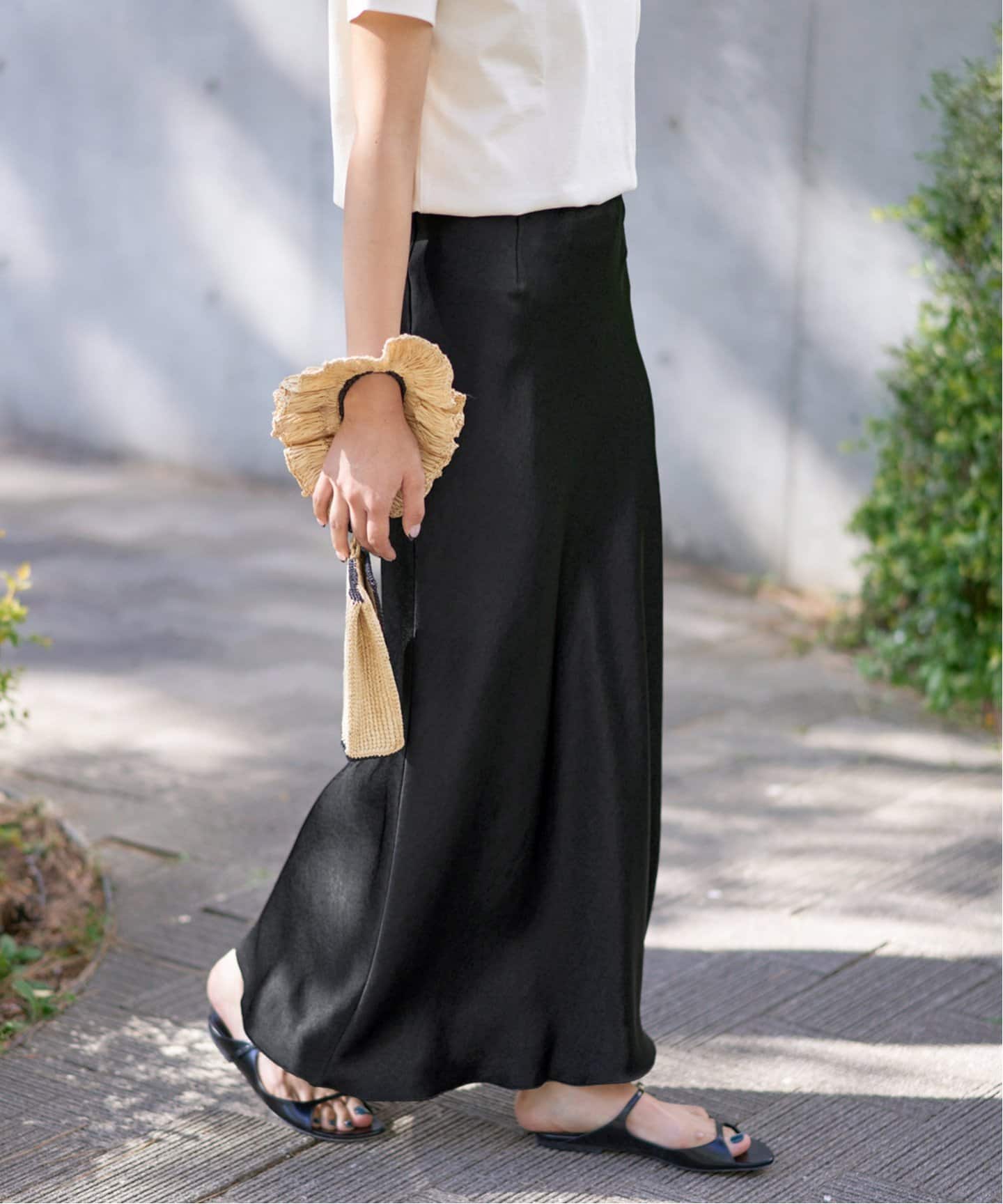 追加11》ダブルサテンスカート（ロング・マキシ丈スカート）｜IENA