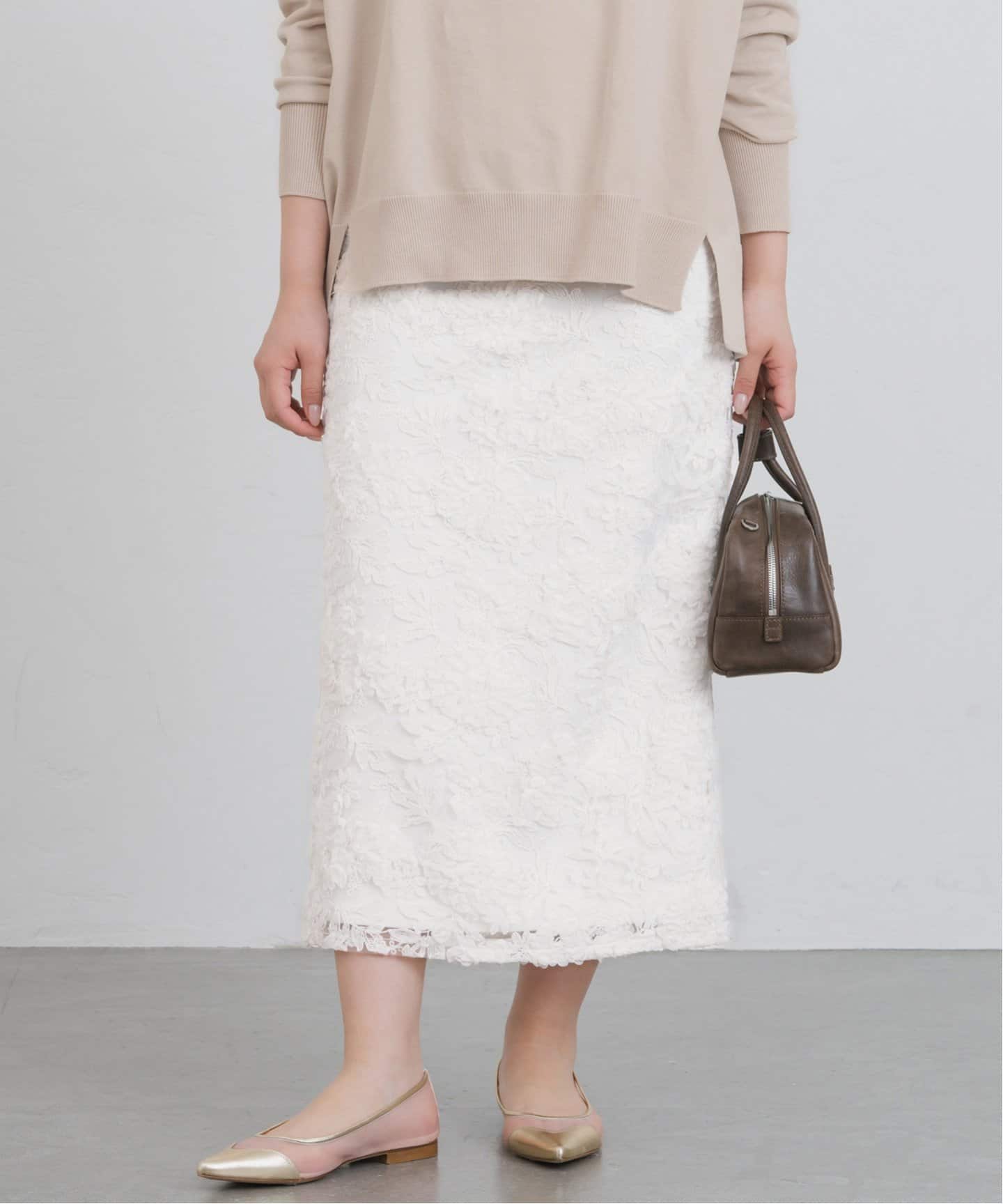 追加》シアーフラワーレーススカート（ロング・マキシ丈スカート