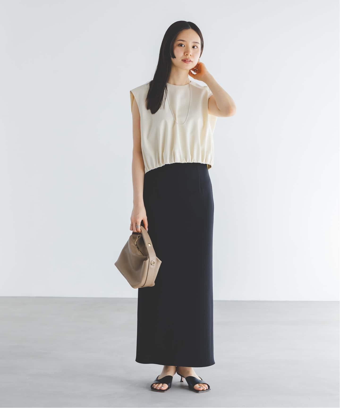 追加》コンフォートジャージーライクタイトスカート（ロング・マキシ丈