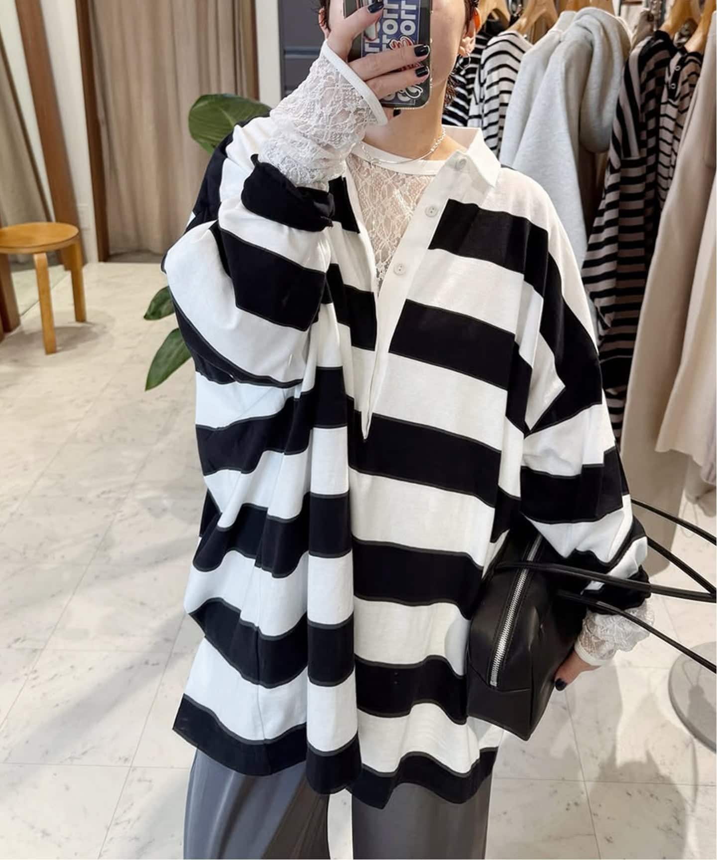 onit/オニット 別注OVERSIZE ボーダーラガーシャツ（Tシャツ