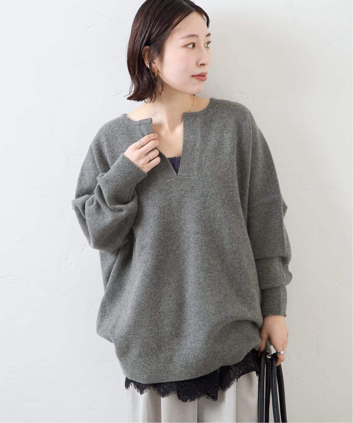 WEB限定追加3》MUSIC カフタンプルオーバー（ニット／セーター