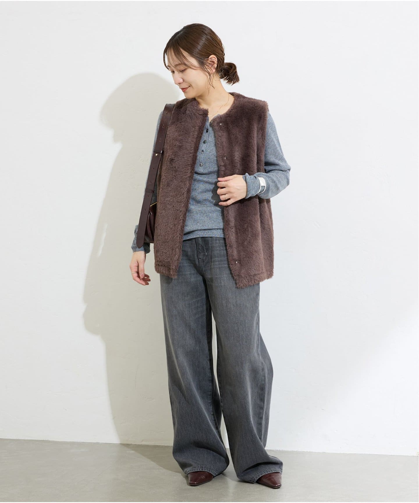 追加》ダブルフェイスフェザークルーネックベスト（ベスト）｜JOURNAL