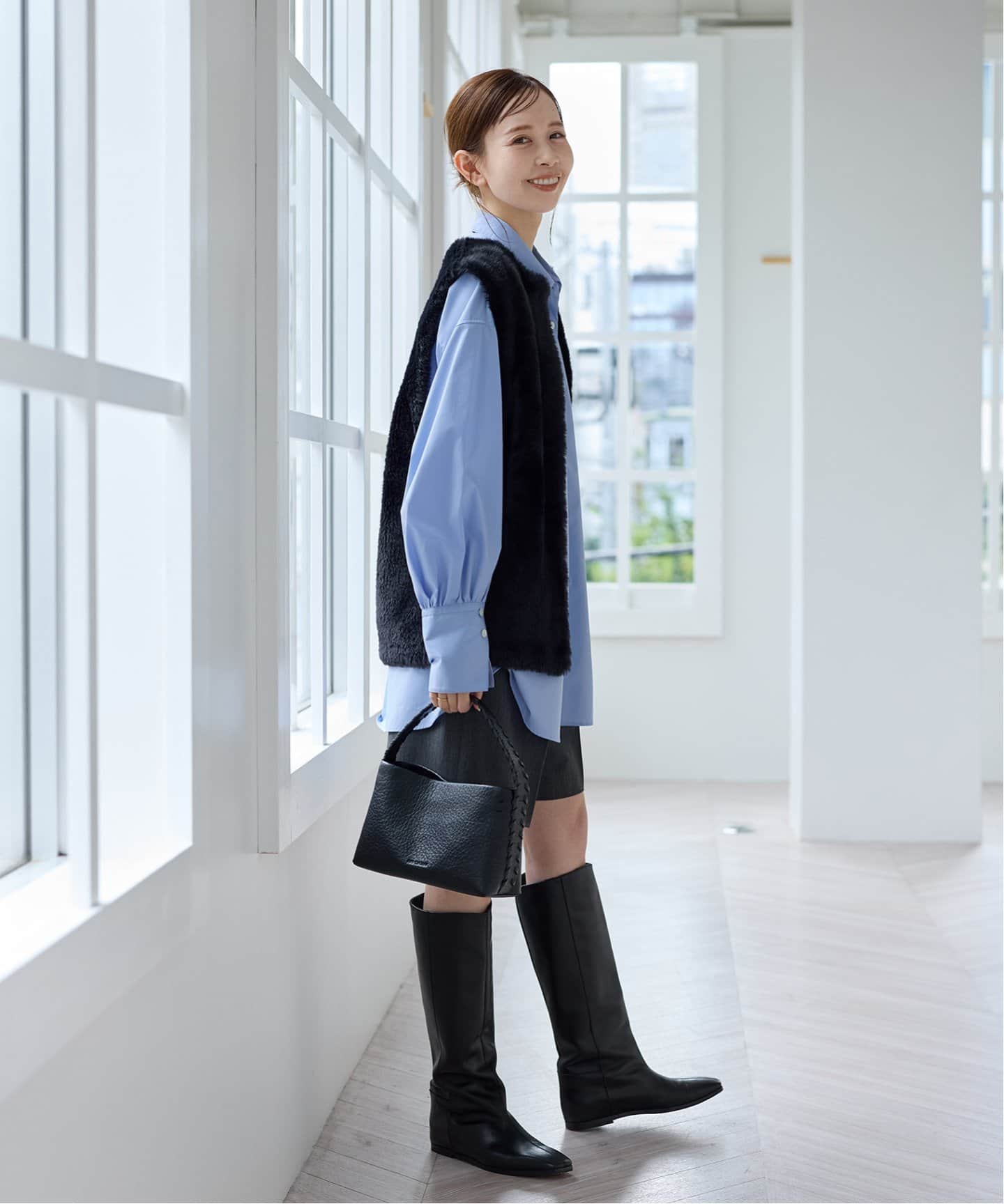 追加》ダブルフェイスフェザークルーネックベスト（ベスト）｜JOURNAL