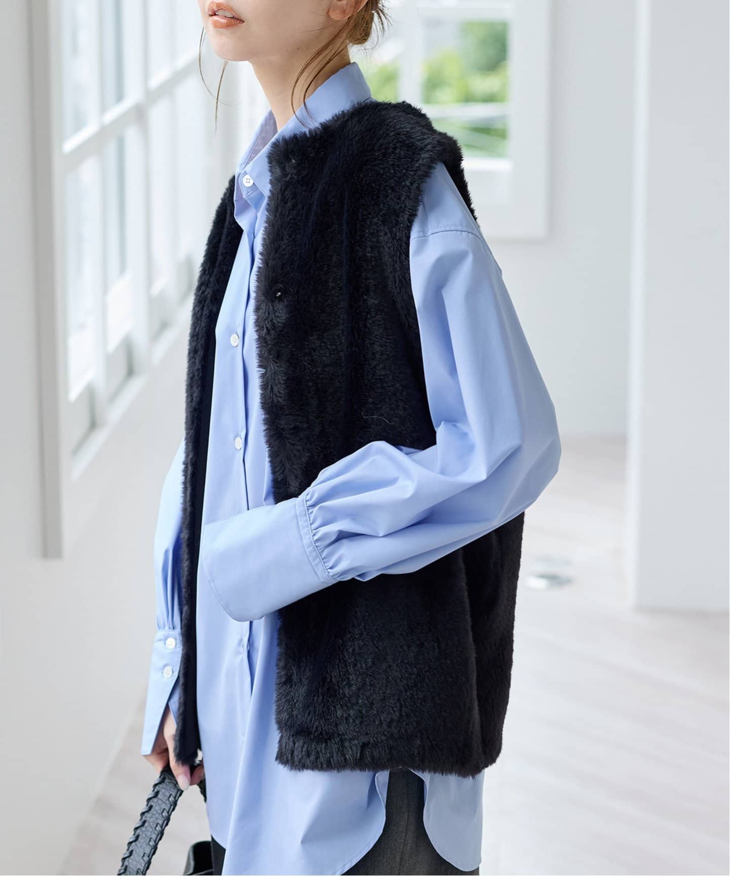 追加》ダブルフェイスフェザークルーネックベスト（ベスト）｜JOURNAL