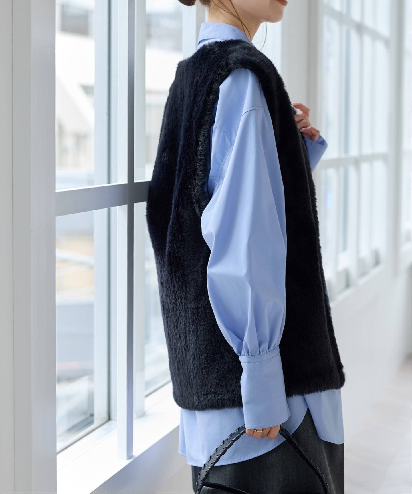 追加2》ダブルフェイスフェザークルーネックベスト（ベスト）｜JOURNAL