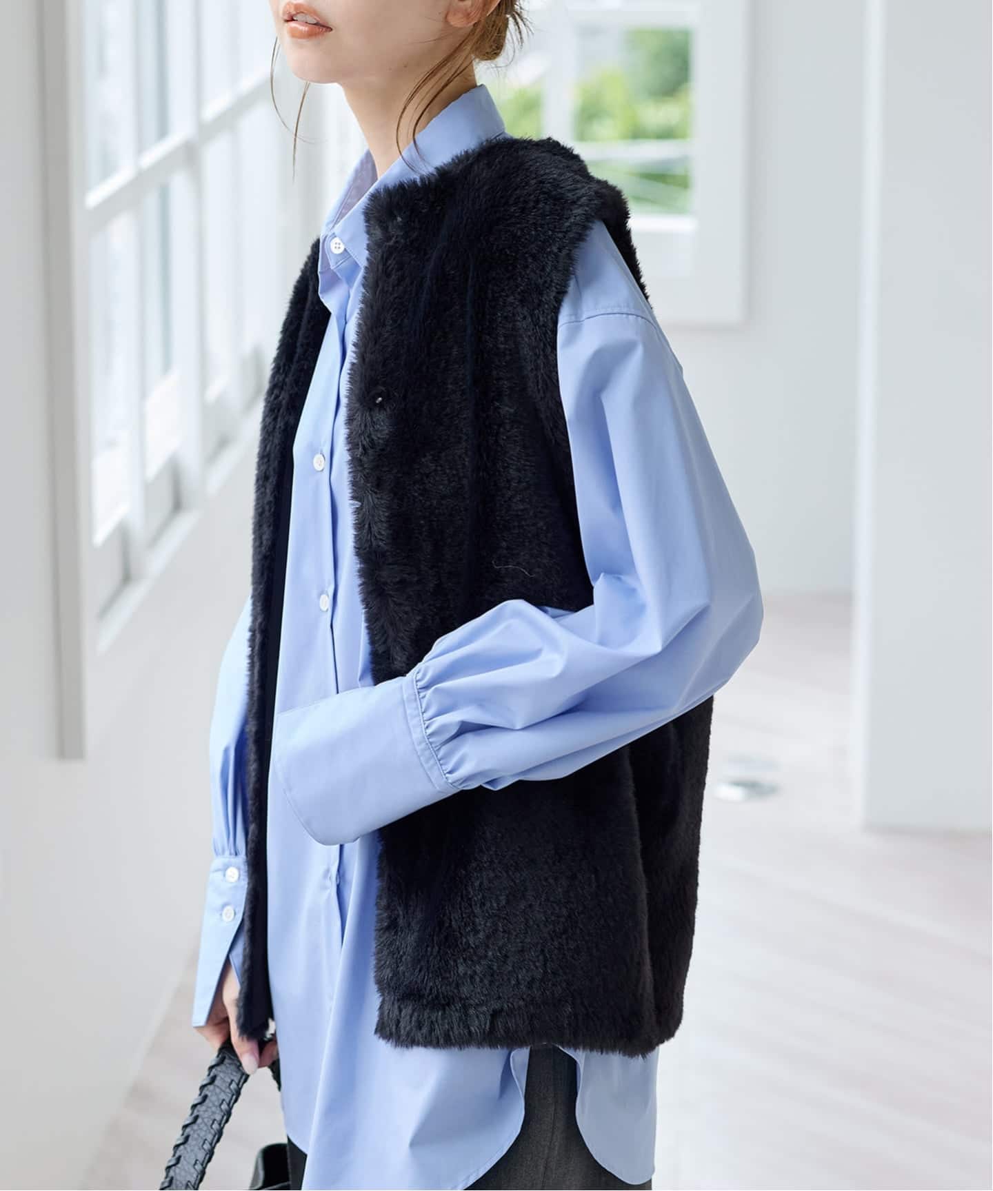 追加2》ダブルフェイスフェザークルーネックベスト（ベスト）｜JOURNAL