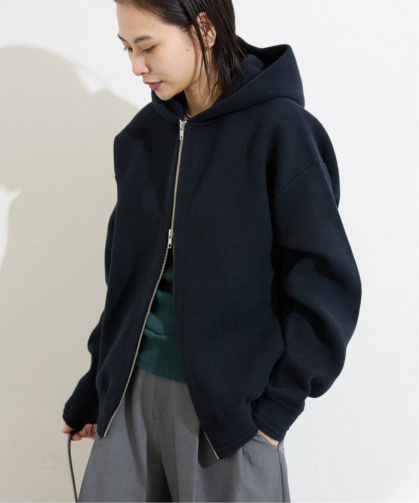 追加》【洗える】ダブルニットフーディ（カーディガン）｜JOURNAL