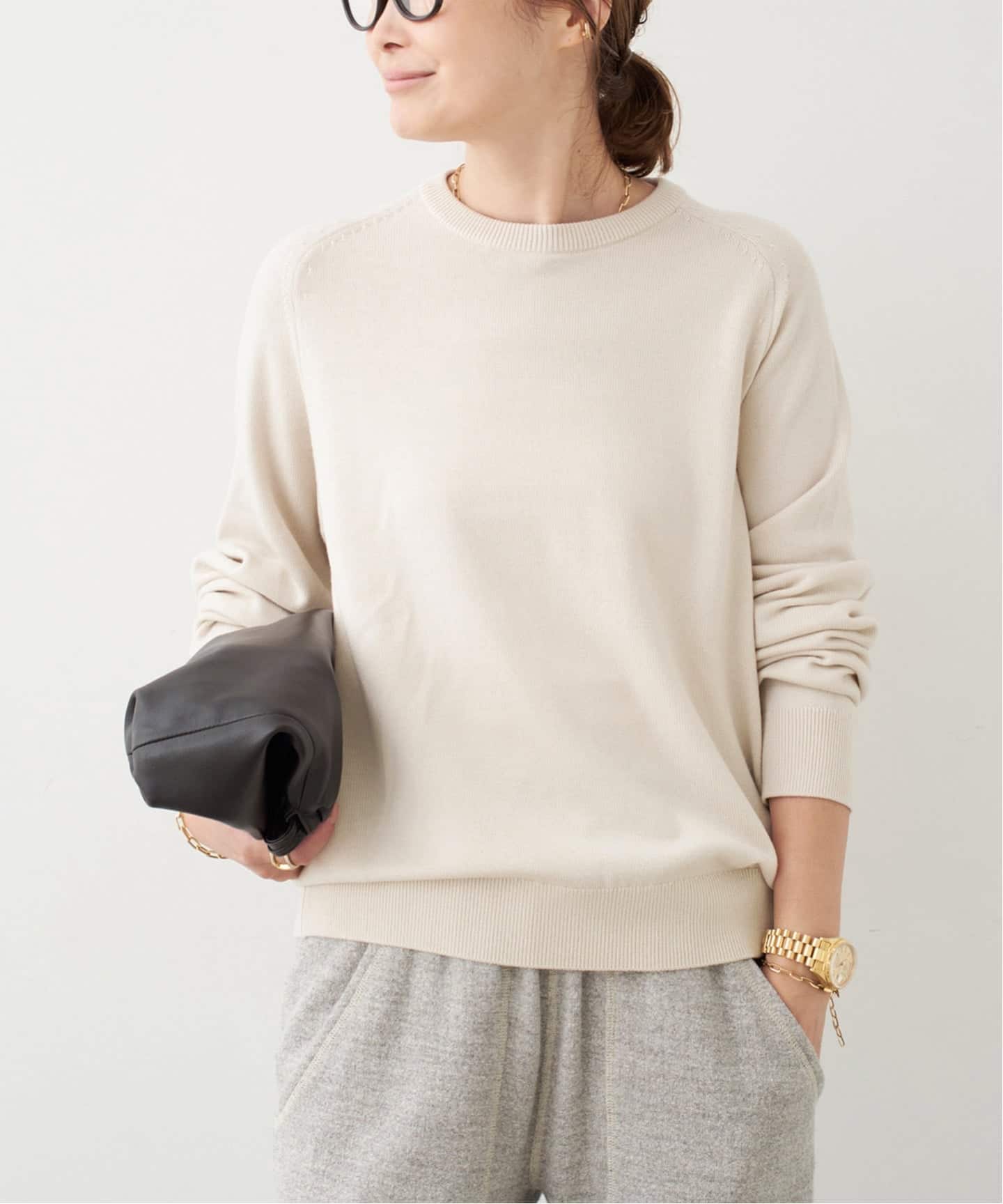 WISH クルーネック プルオーバー（ニット／セーター）｜Deuxieme