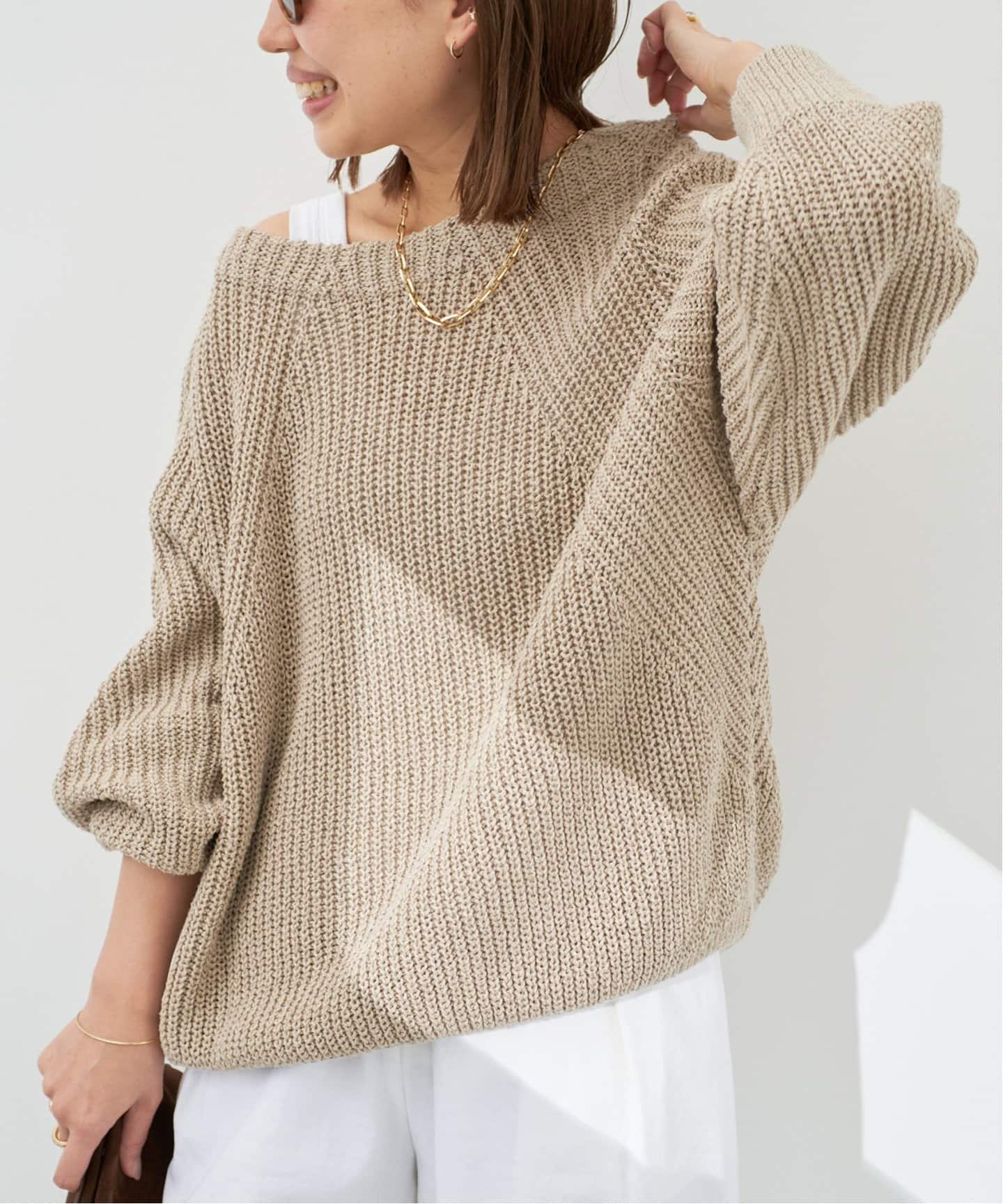 追加 Lily Linen アゼ プルオーバー（ニット／セーター）｜Deuxieme