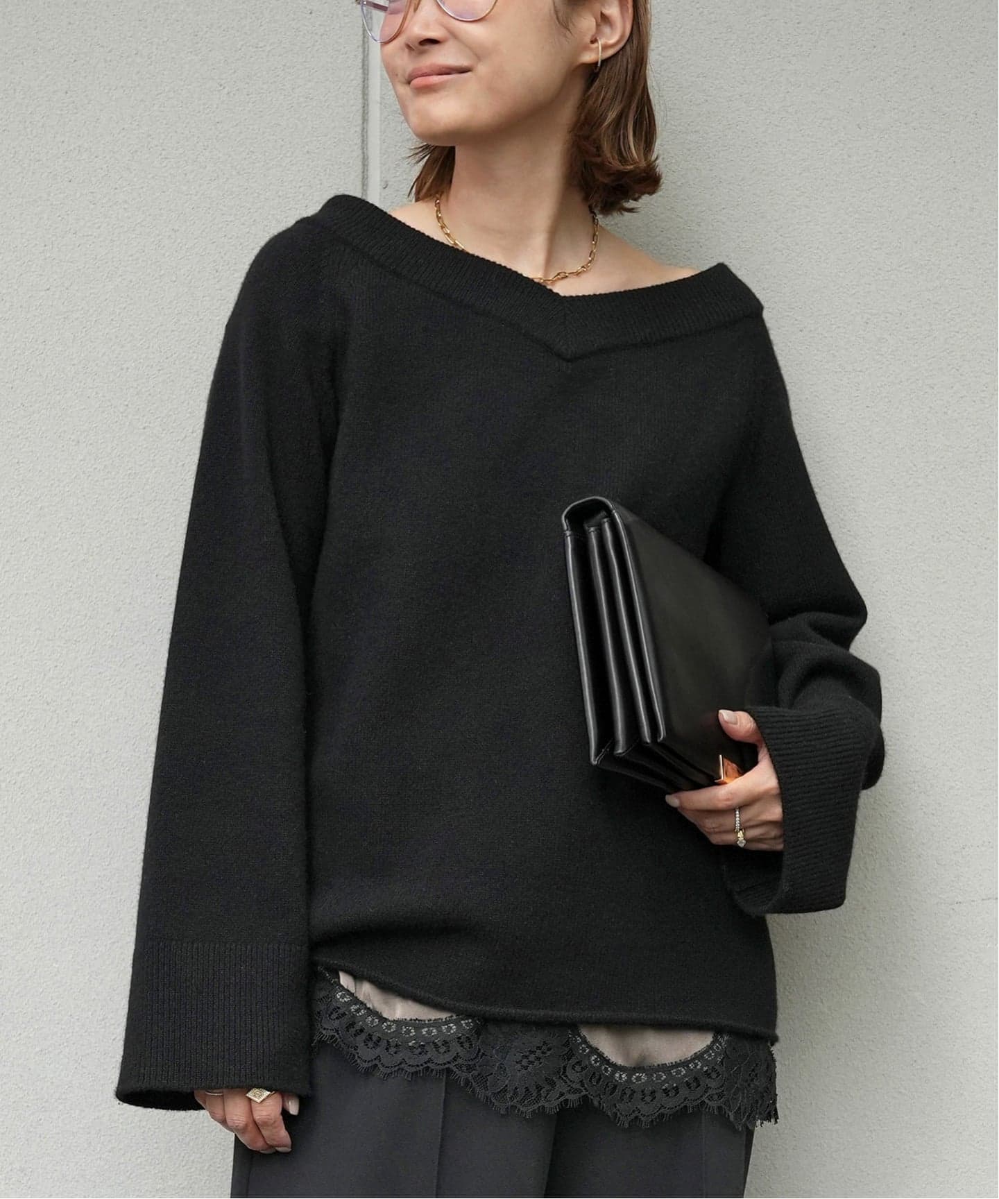 新品タグ付 ドゥーズィエムクラス Vネックニット ドゥーズィエムクラス