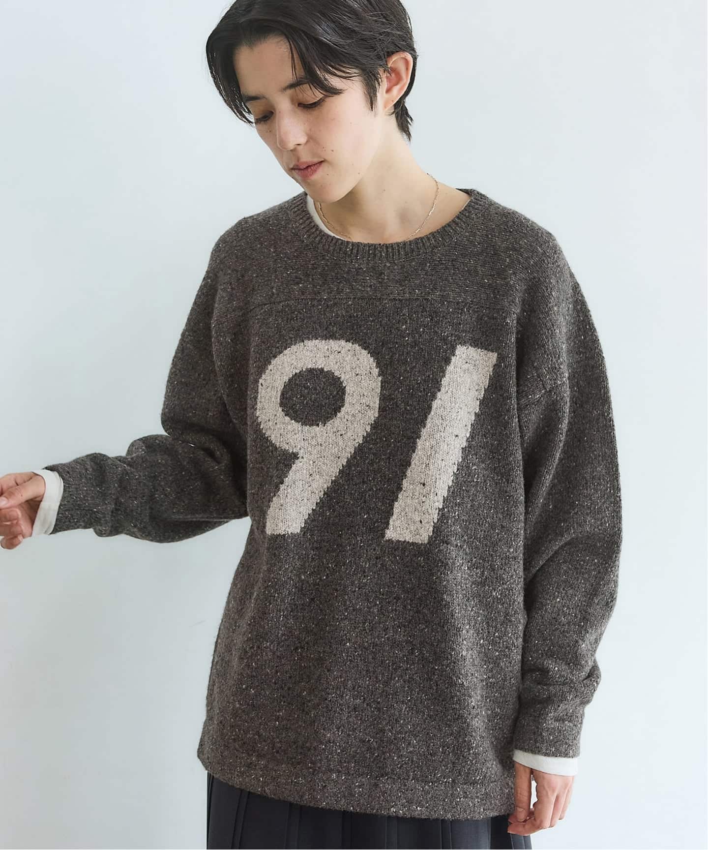 BLACK ローゲージインターシャニット（ニット／セーター）｜IENA