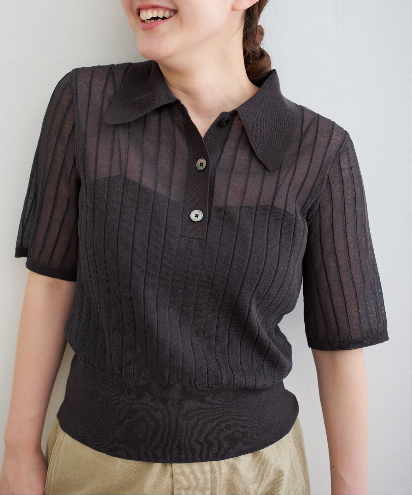 FILMY COTTON 襟付きプルオーバー（ニット／セーター）｜IENA（イエナ