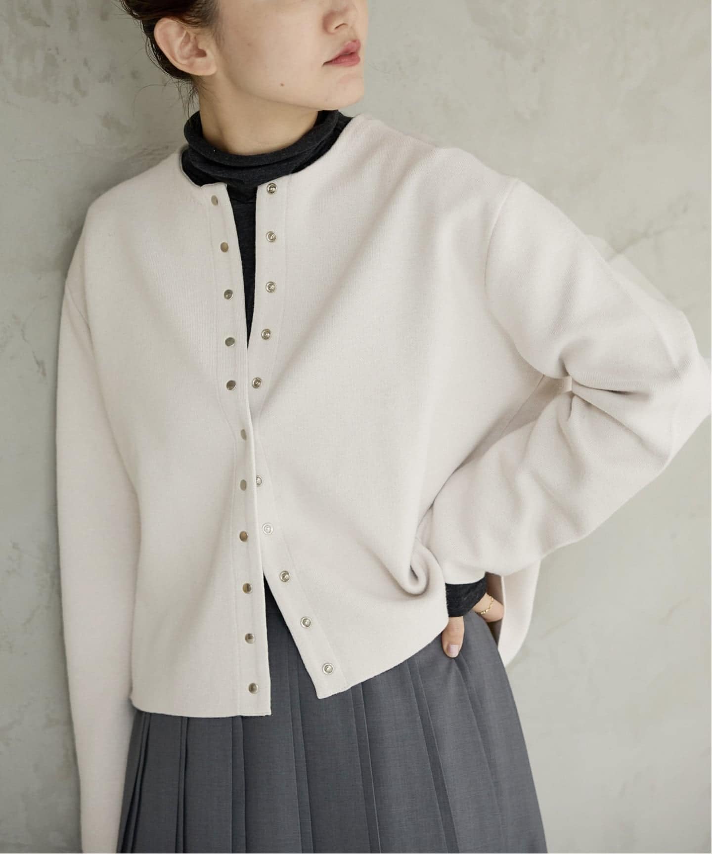 追加》ダブルフェイススナップカーディガン（カーディガン）｜IENA