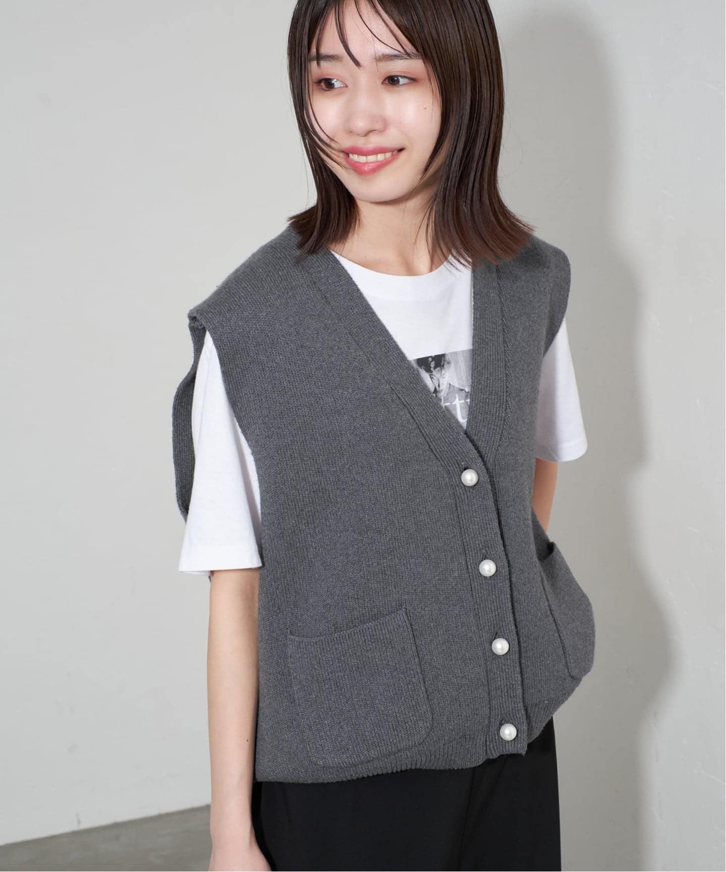 WEB限定/追加2》パールニットベスト（ベスト）｜SLOBE IENA（スローブ