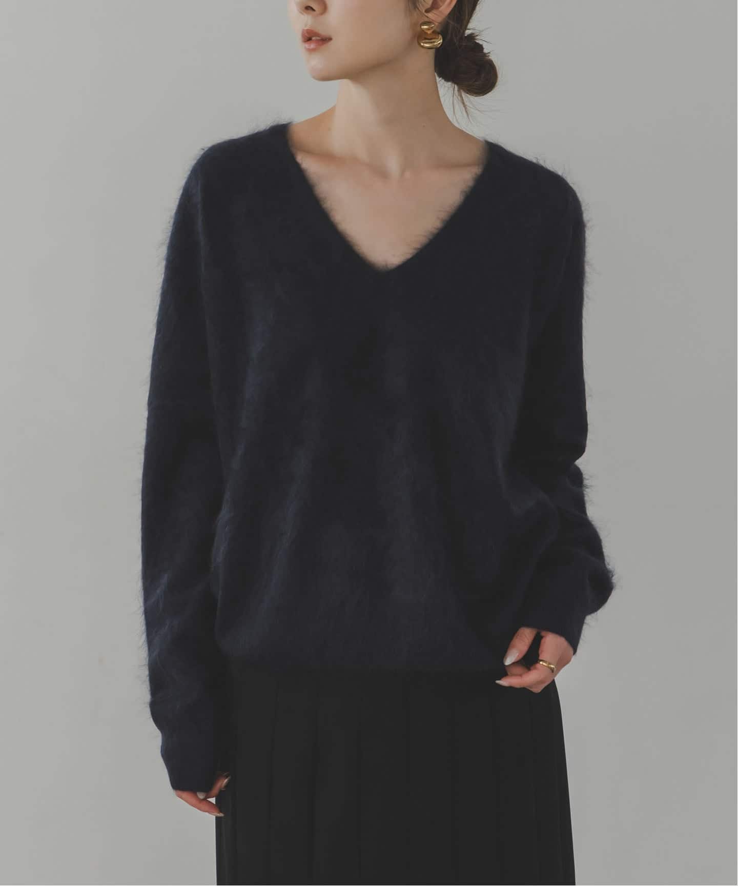 ELENI/エルニ ファーカシミヤVネックニット（ニット／セーター