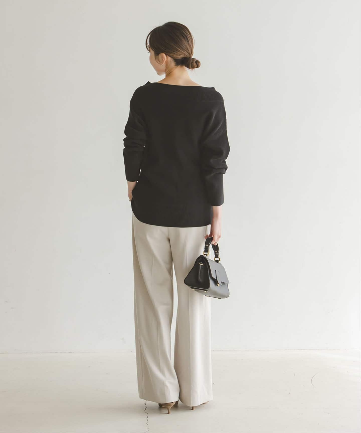 WEB限定追加》フロントジップボートネックニット（ニット／セーター