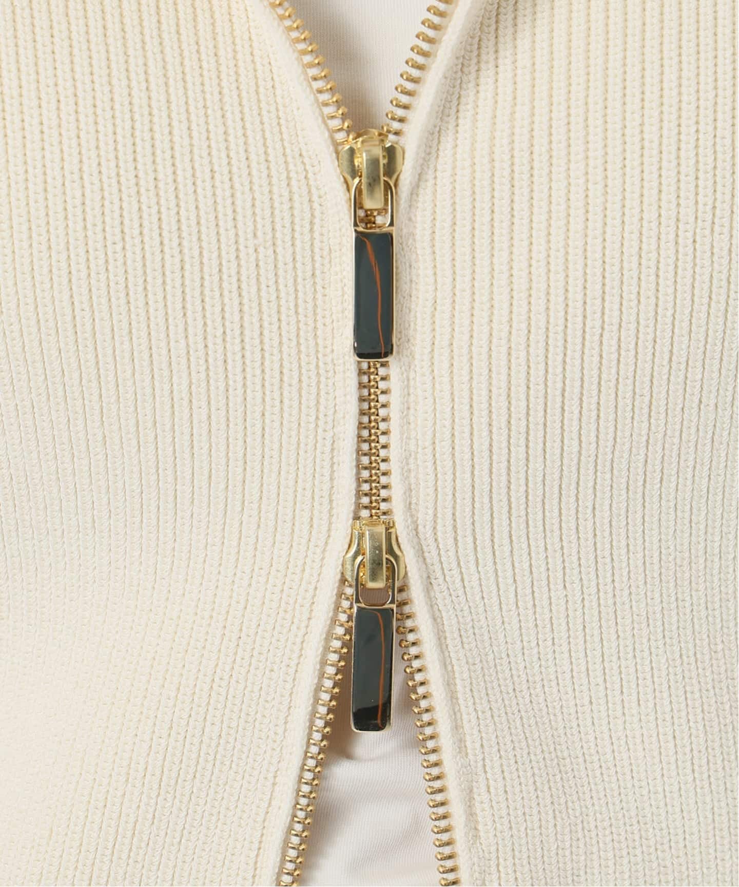 WEB限定追加》フロントジップボートネックニット（ニット／セーター