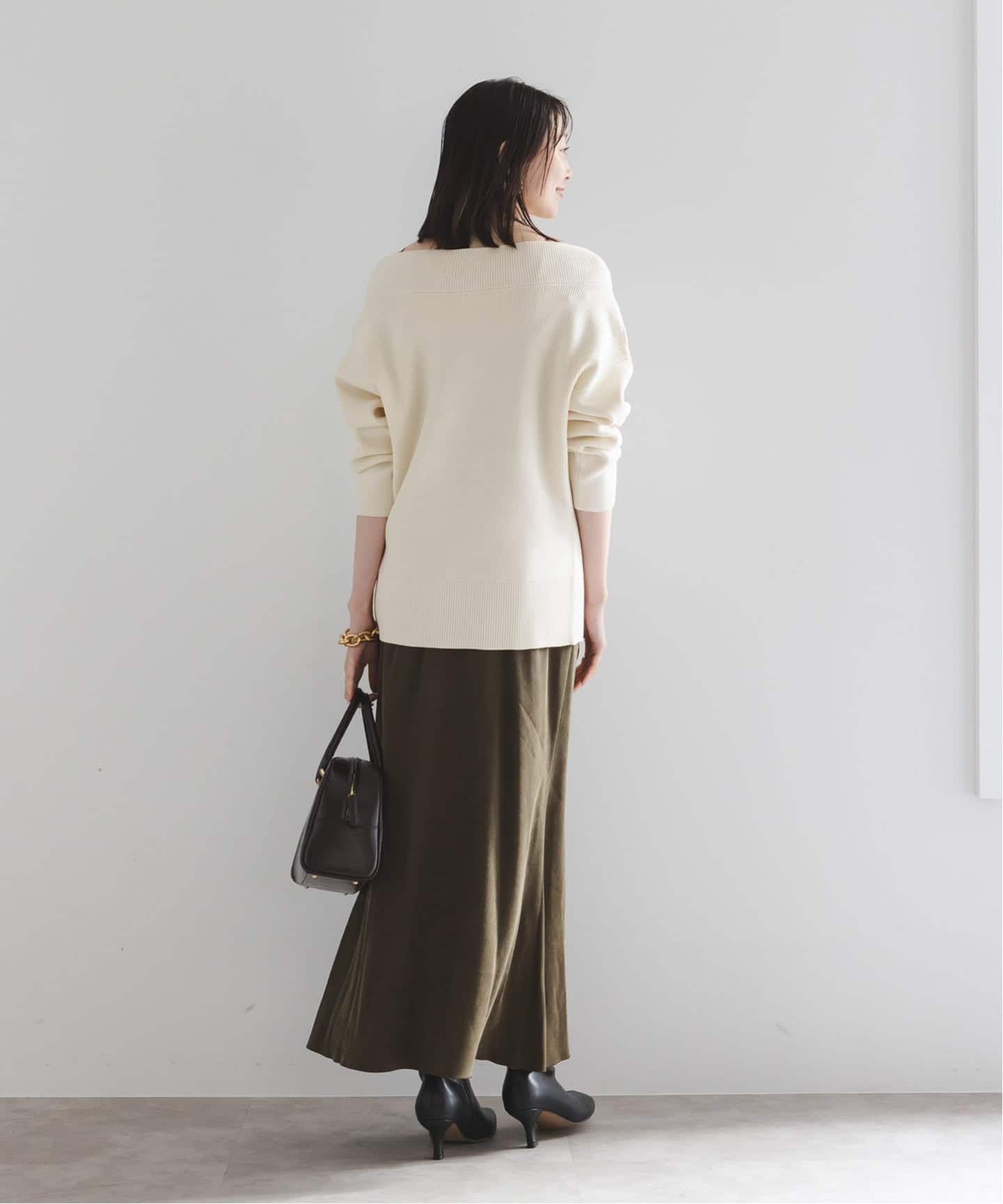 WEB限定追加》フロントジップボートネックニット（ニット／セーター