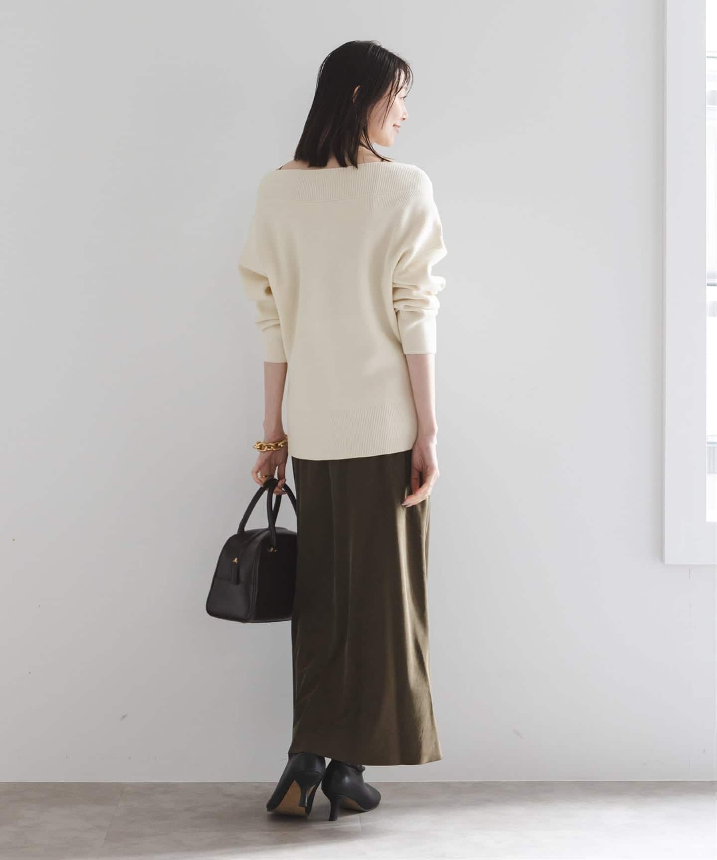 WEB限定追加》フロントジップボートネックニット（ニット／セーター