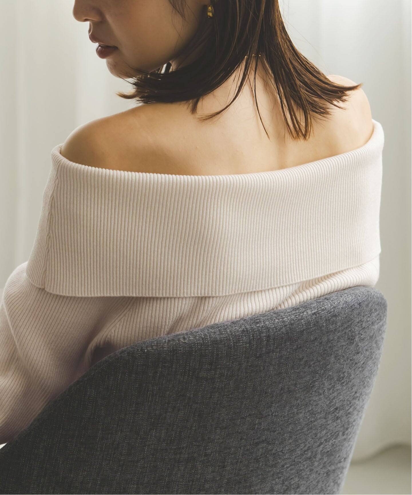 ラメmixオフショルニット（ニット／セーター）｜NOBLE（ノーブル）の