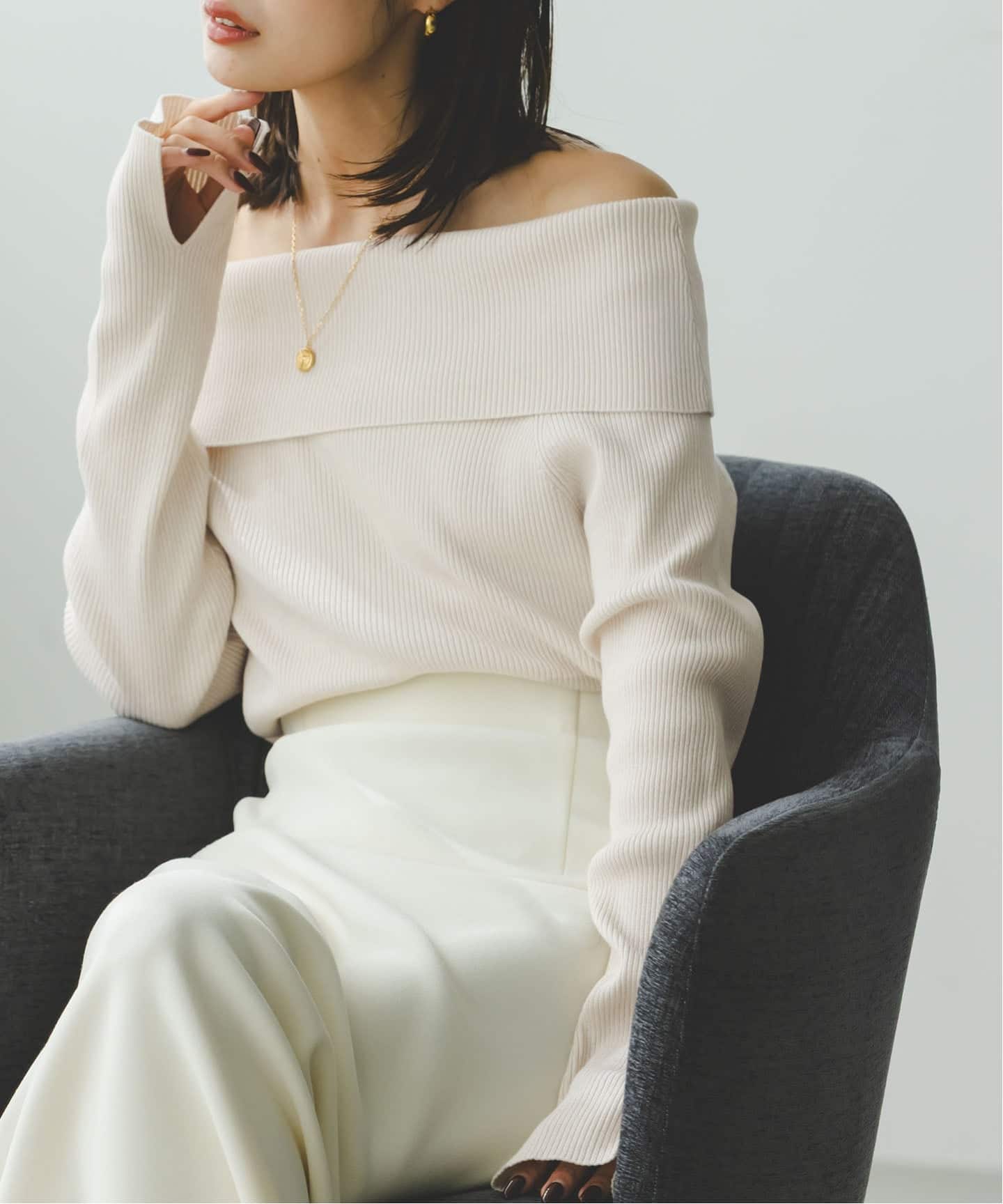 ラメmixオフショルニット（ニット／セーター）｜NOBLE（ノーブル）の