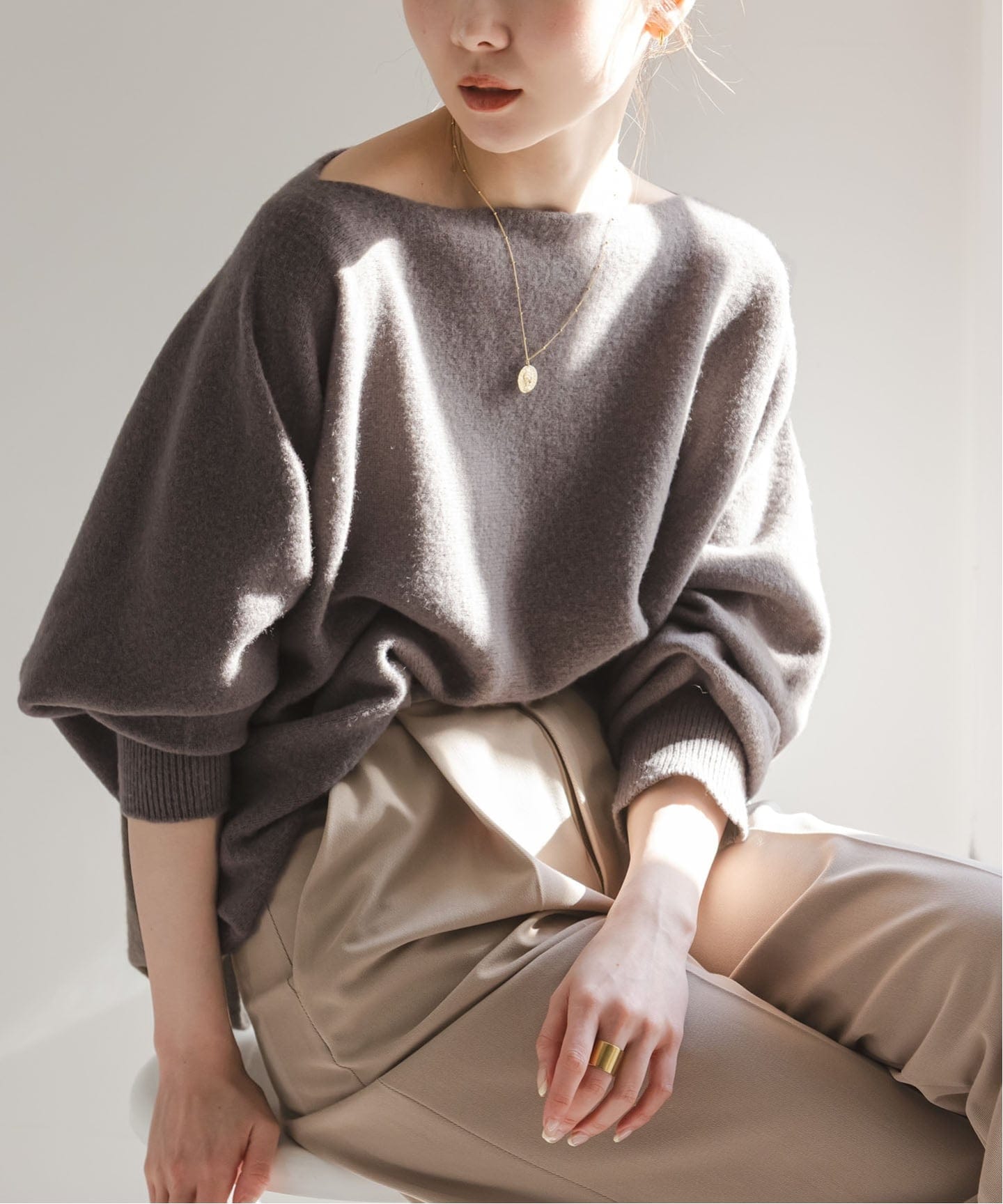 WEB限定カラー・追加4》ファインウールドルマンプルオーバー（ニット