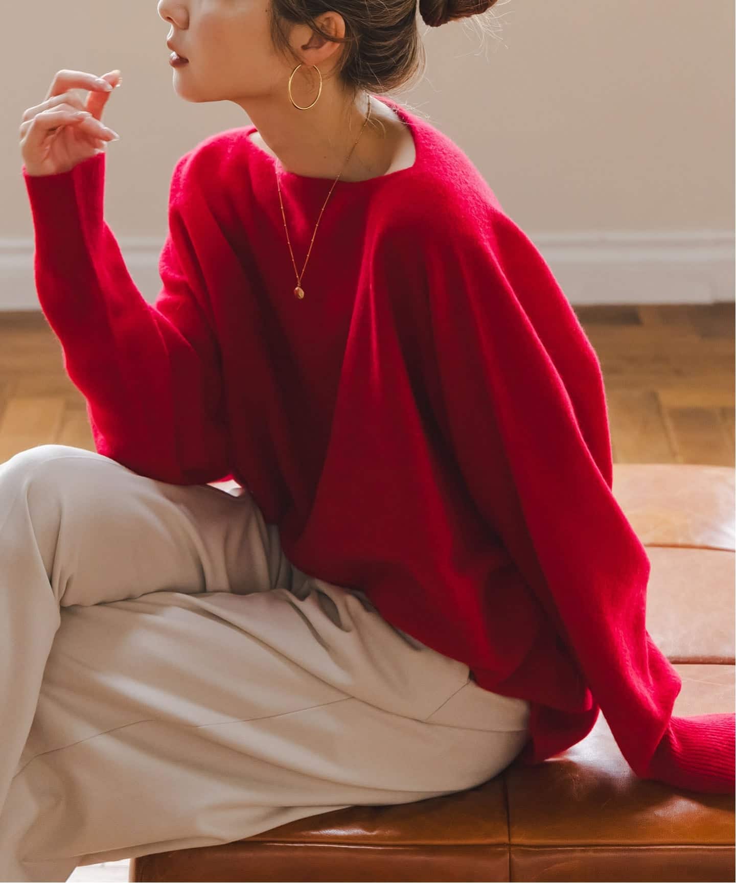 WEB限定カラー・追加4》ファインウールドルマンプルオーバー（ニット