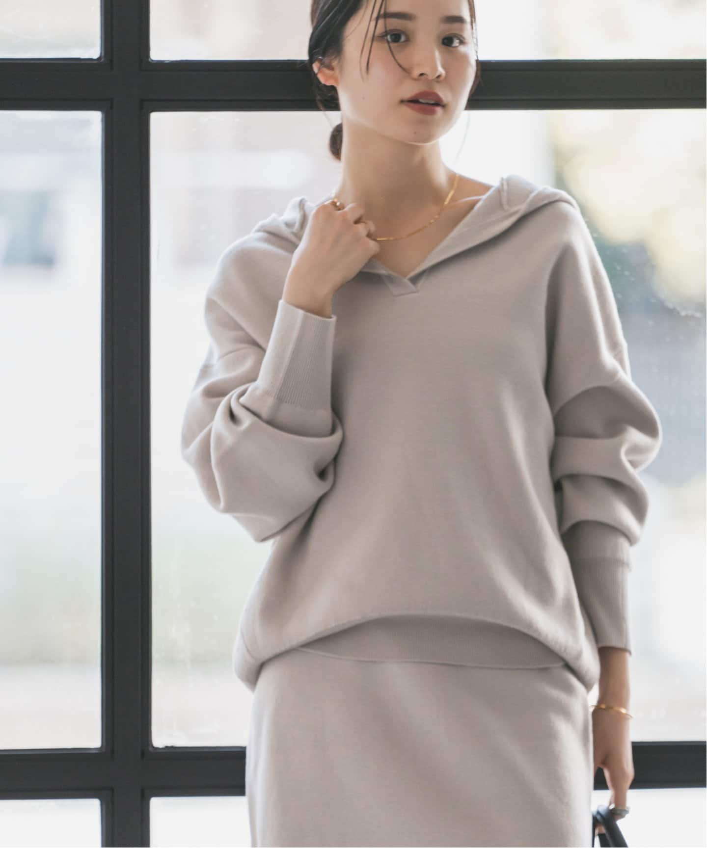 追加》接結タック編みフードプルオーバー（ニット／セーター）｜NOBLE