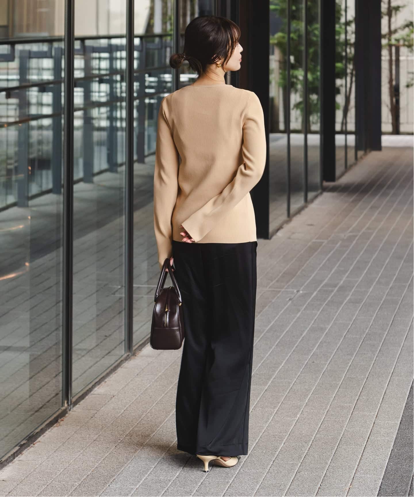 WEB限定追加》レースアップリブニット（ニット／セーター）｜NOBLE