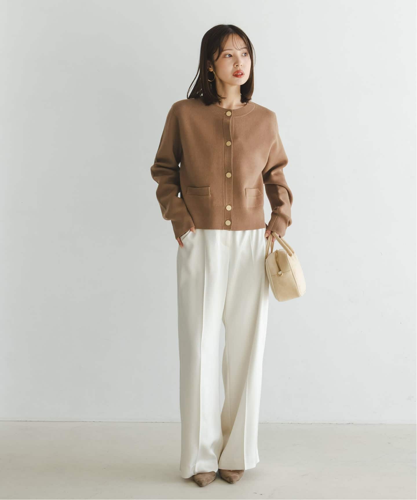 ダブル編みショートカーデ（カーディガン）｜NOBLE（ノーブル）の通販