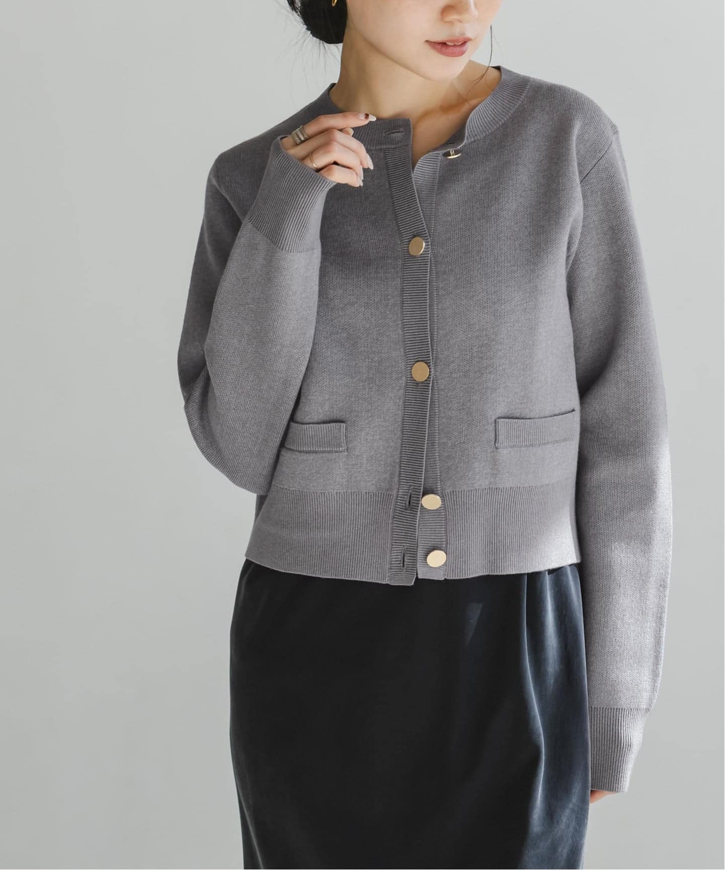 ダブル編みショートカーデ（カーディガン）｜NOBLE（ノーブル）の通販