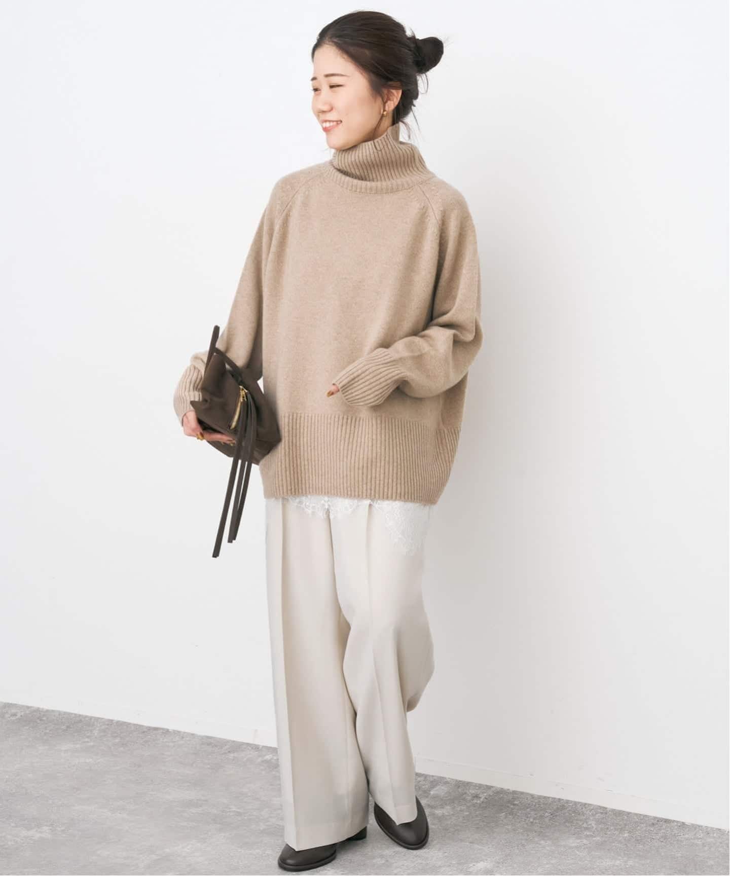 ウールカシミヤ ラグランタートルニット（ニット／セーター）｜Spick