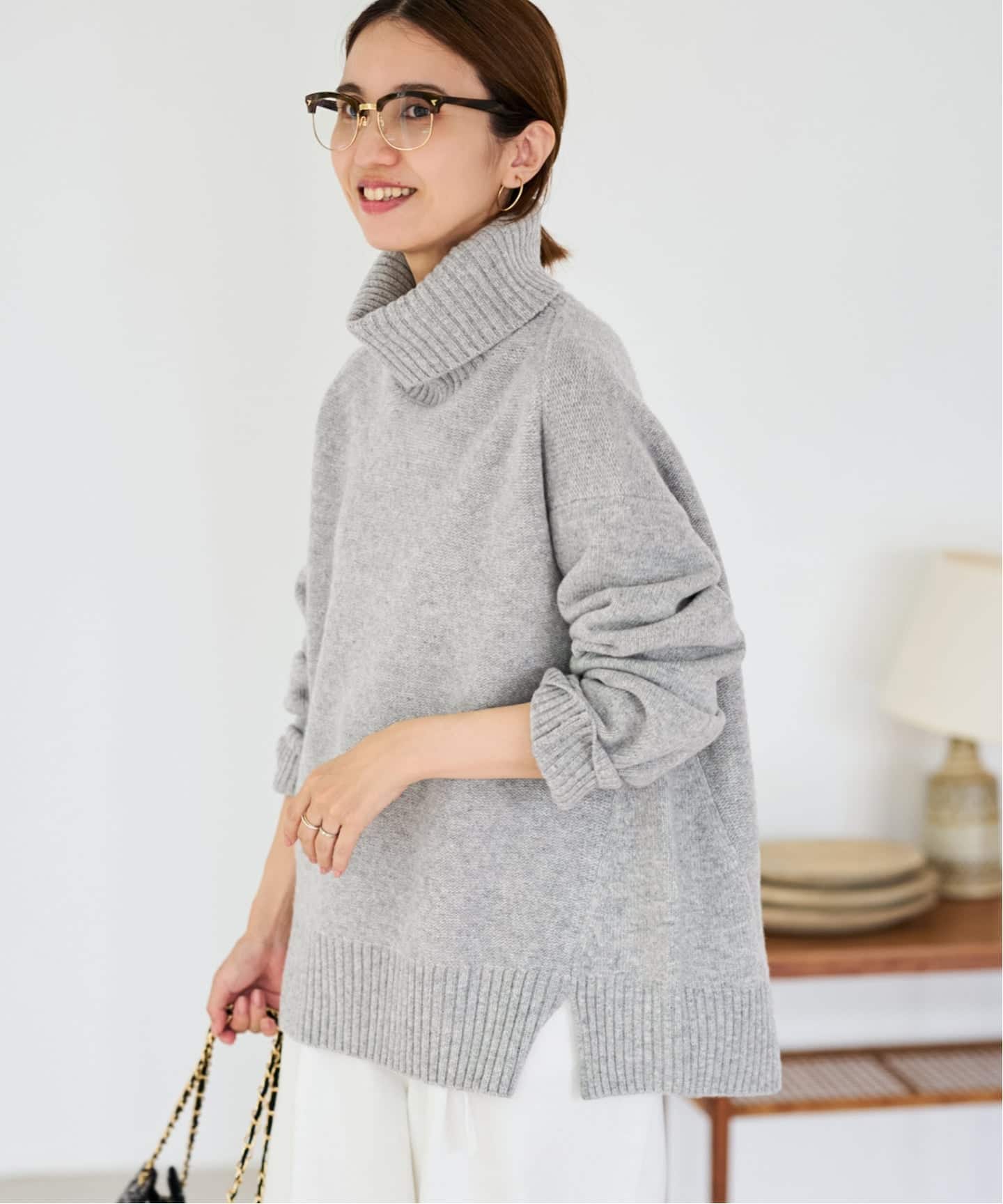 ≪WEB先行追加≫AQUA タートルプルオーバー（ニット／セーター