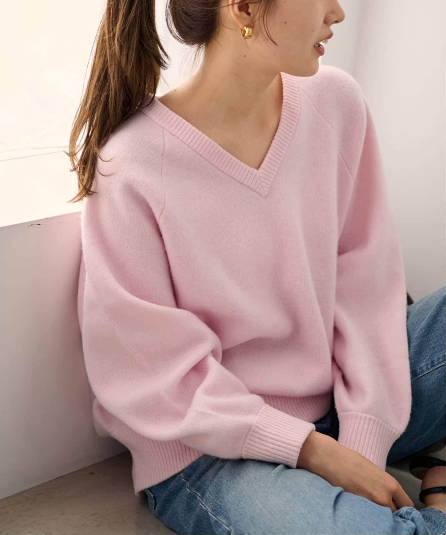 ≪WEB限定 / 追加≫AQUA Vネックプルオーバー（ニット／セーター