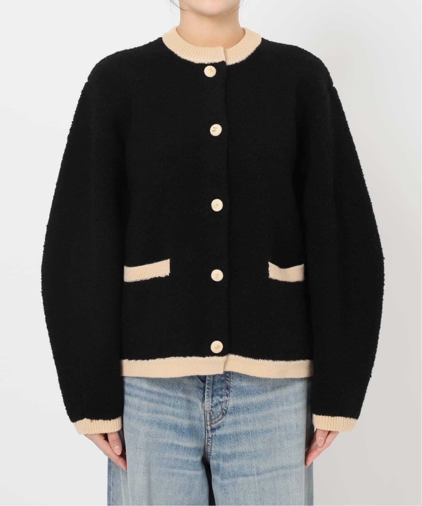 SP》【金子綾さん着用】バイカラーボアカーディガン（カーディガン