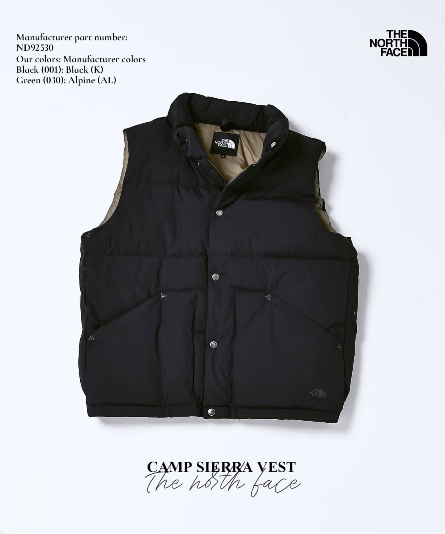 THE NORTH FACE / ノースフェイス キャンプ シエラ ベスト ND92530