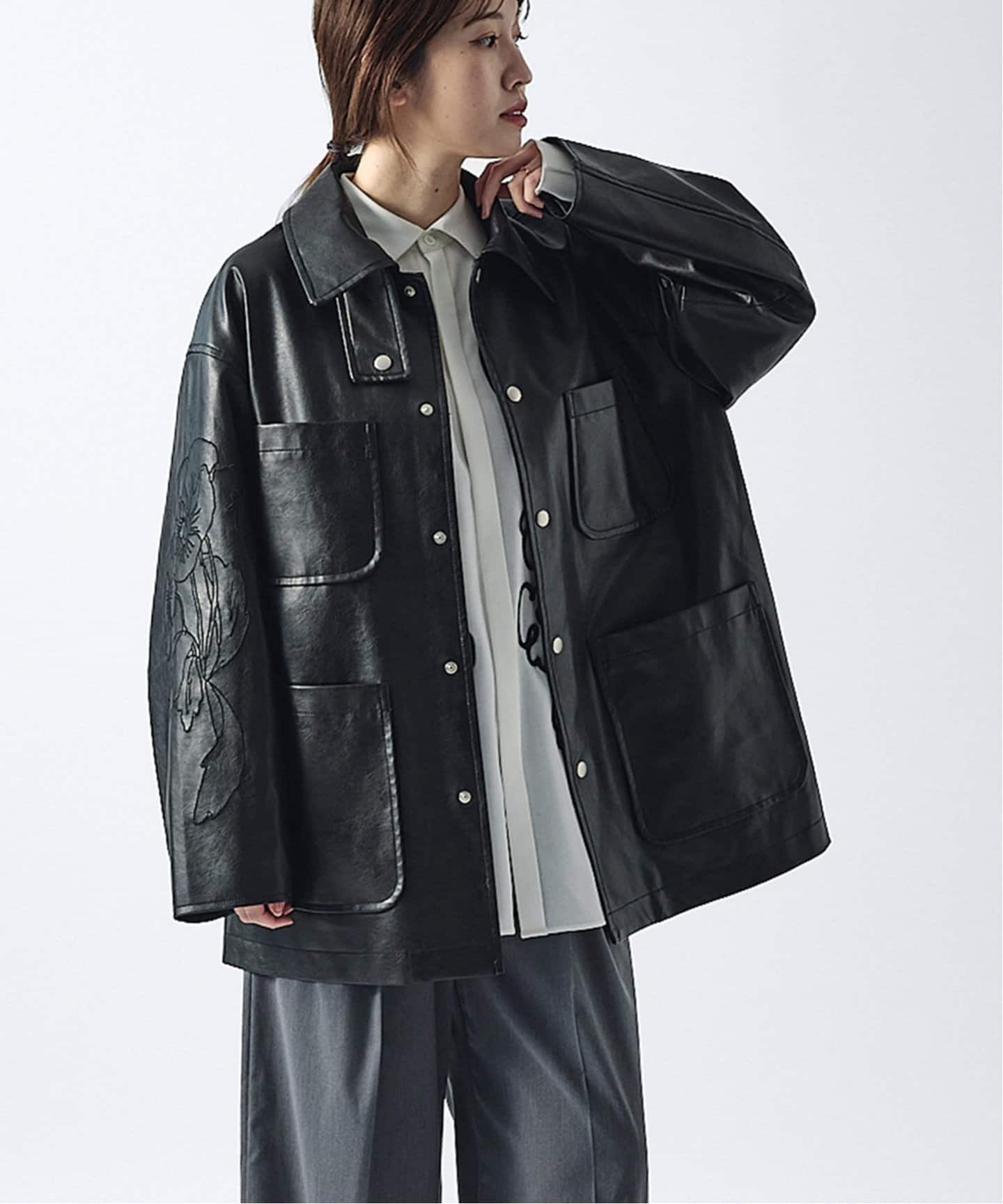 追加》【TOLIGHT×JOURNALSTANDARD】エンブロイダリー ブルゾン（レザー