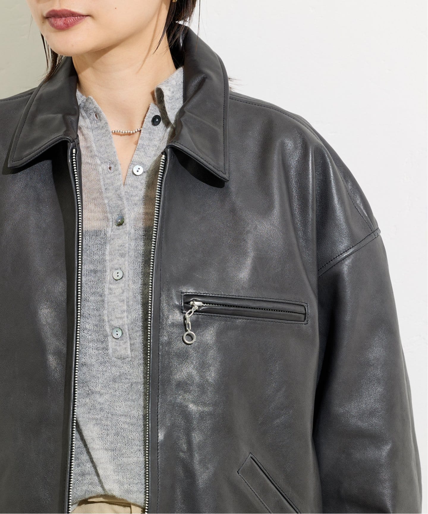 別注【Schott/ショット】LEATHER TRACKER JACKET SMU（レザー