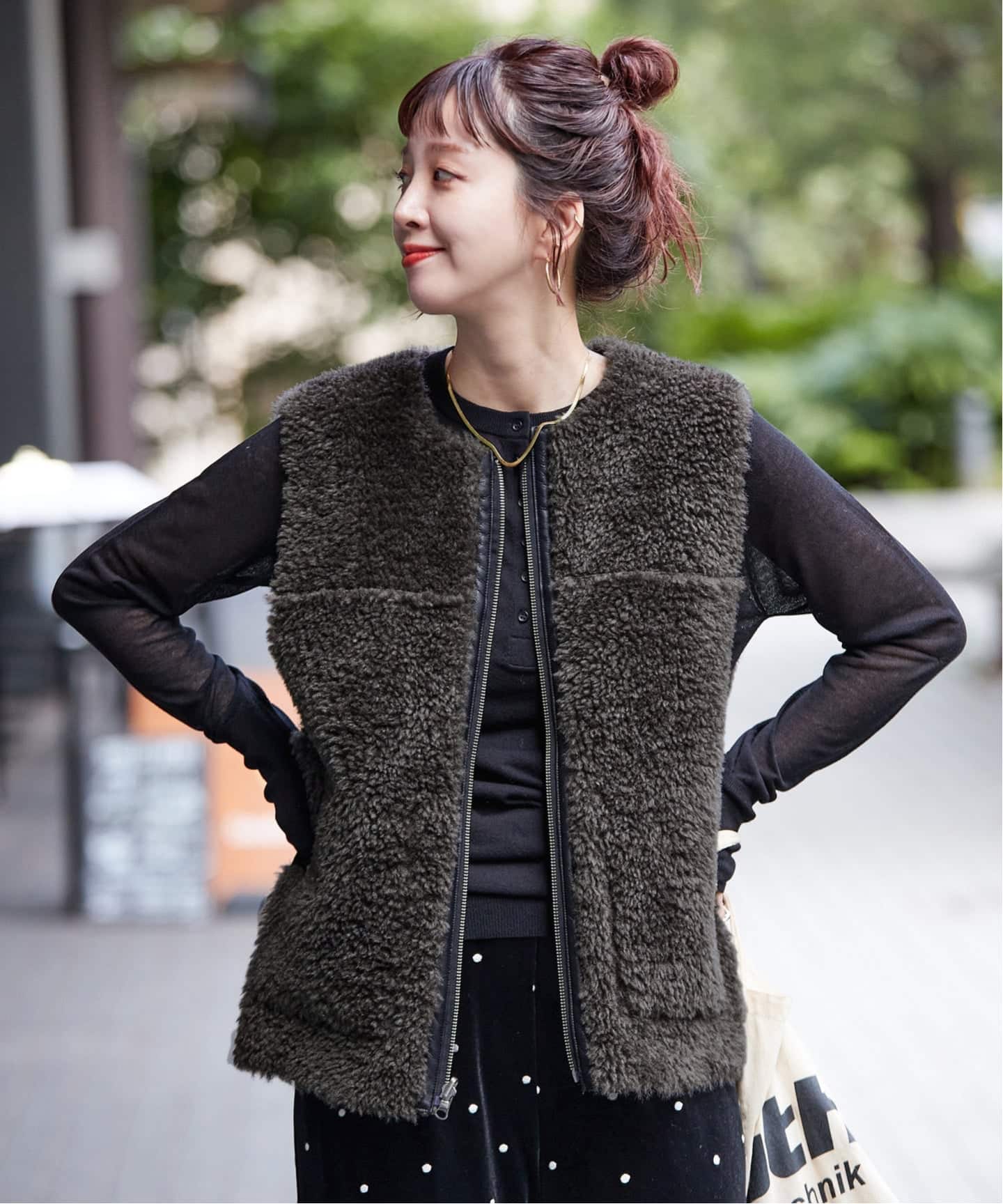 ムートンライクリバーシブルベスト（ベスト）｜B.C STOCK（ベーセー