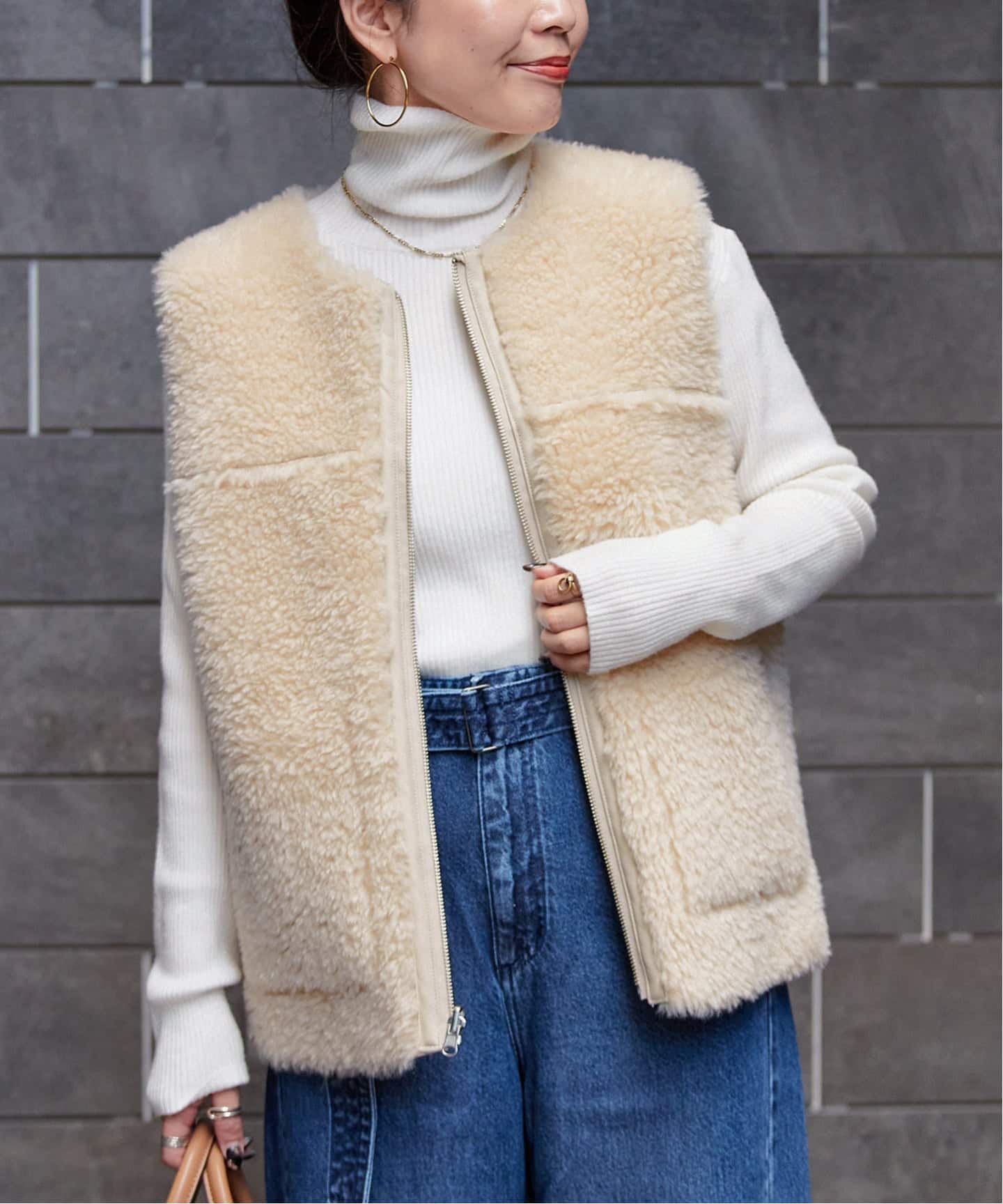 ムートンライクリバーシブルベスト（ベスト）｜B.C STOCK（ベーセー