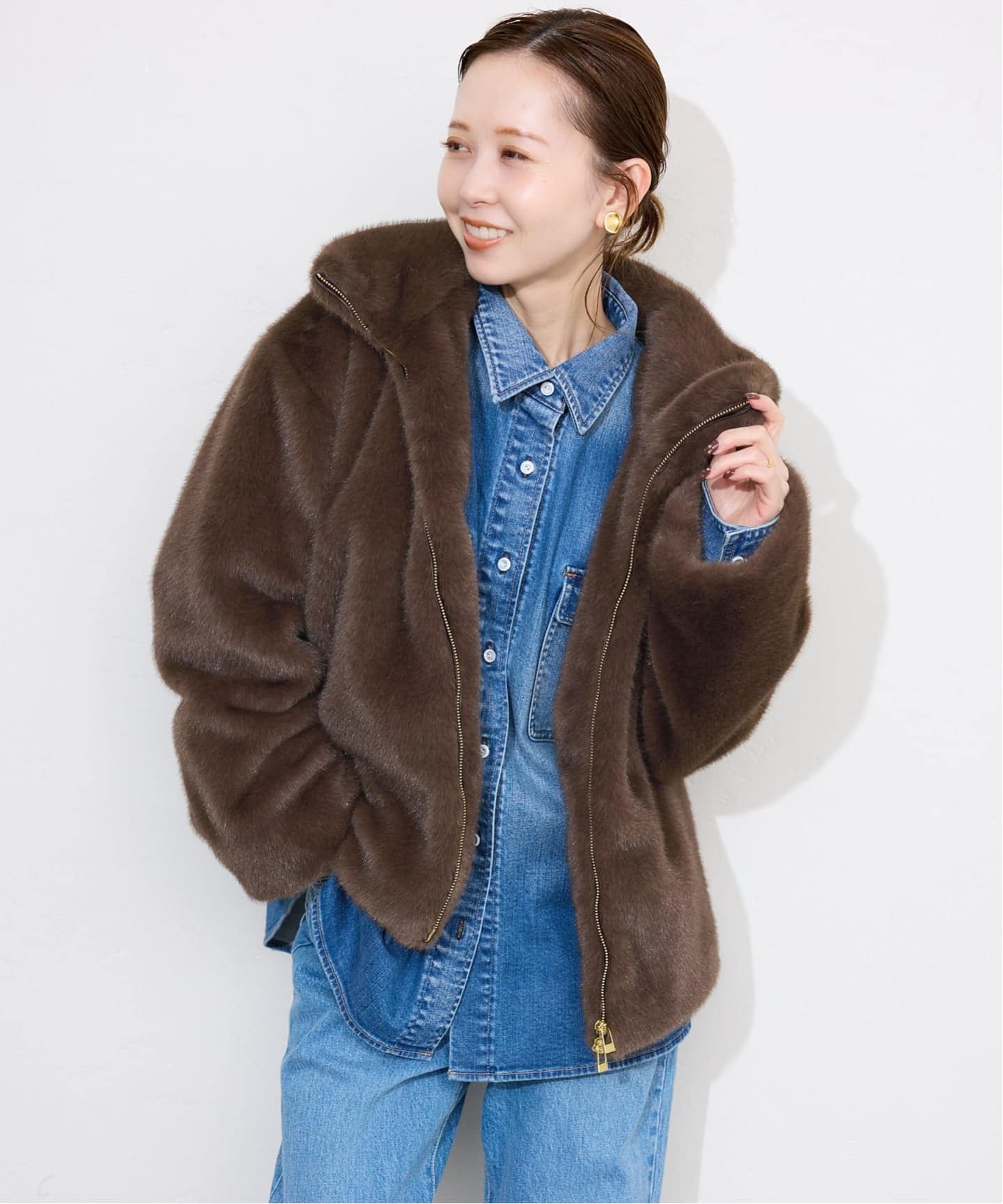 FAKEファーフードブルゾン（その他ブルゾン／アウター）｜SLOBE IENA